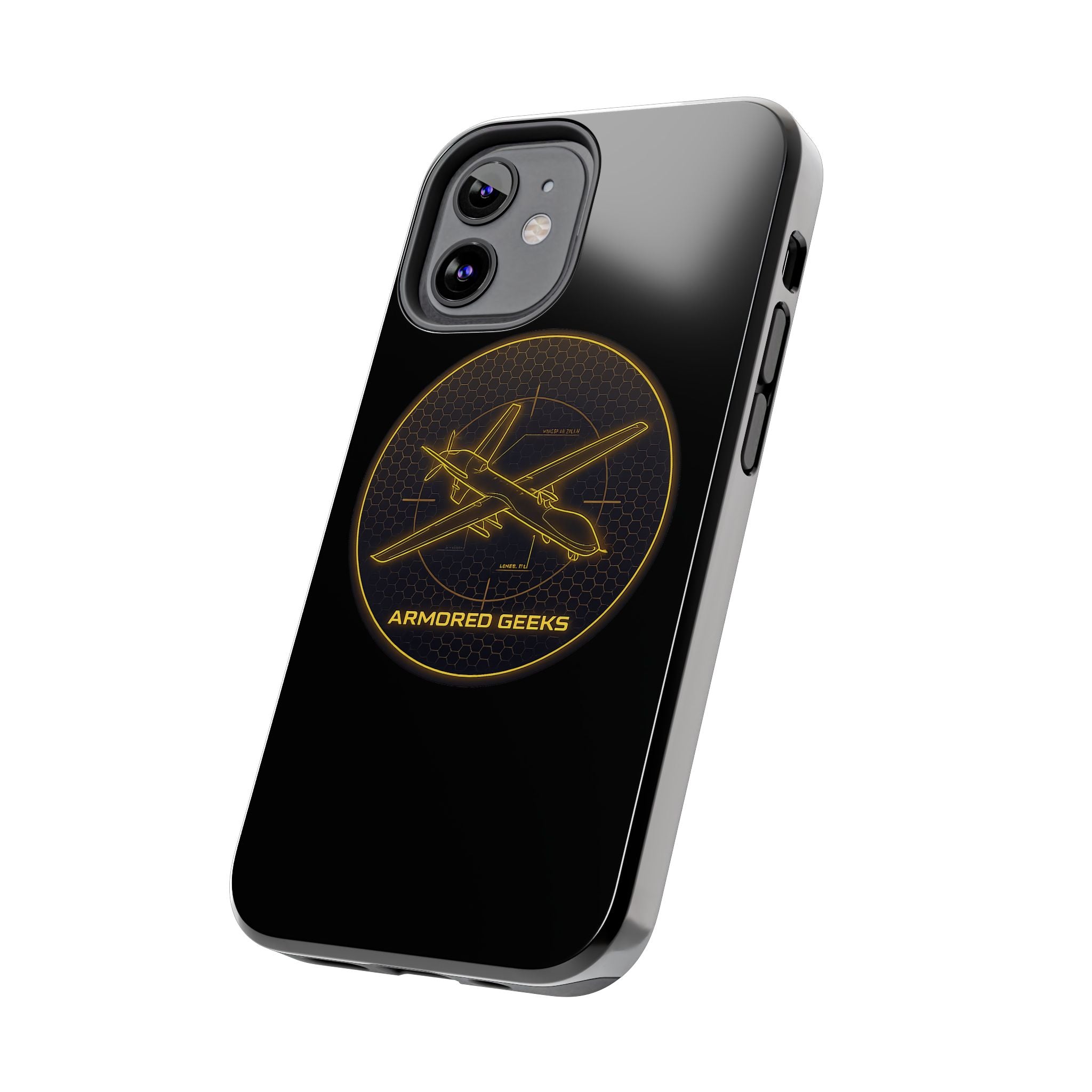 Tough Phone Case — Armored Geeks Drone Emblem (Black & Gold)
