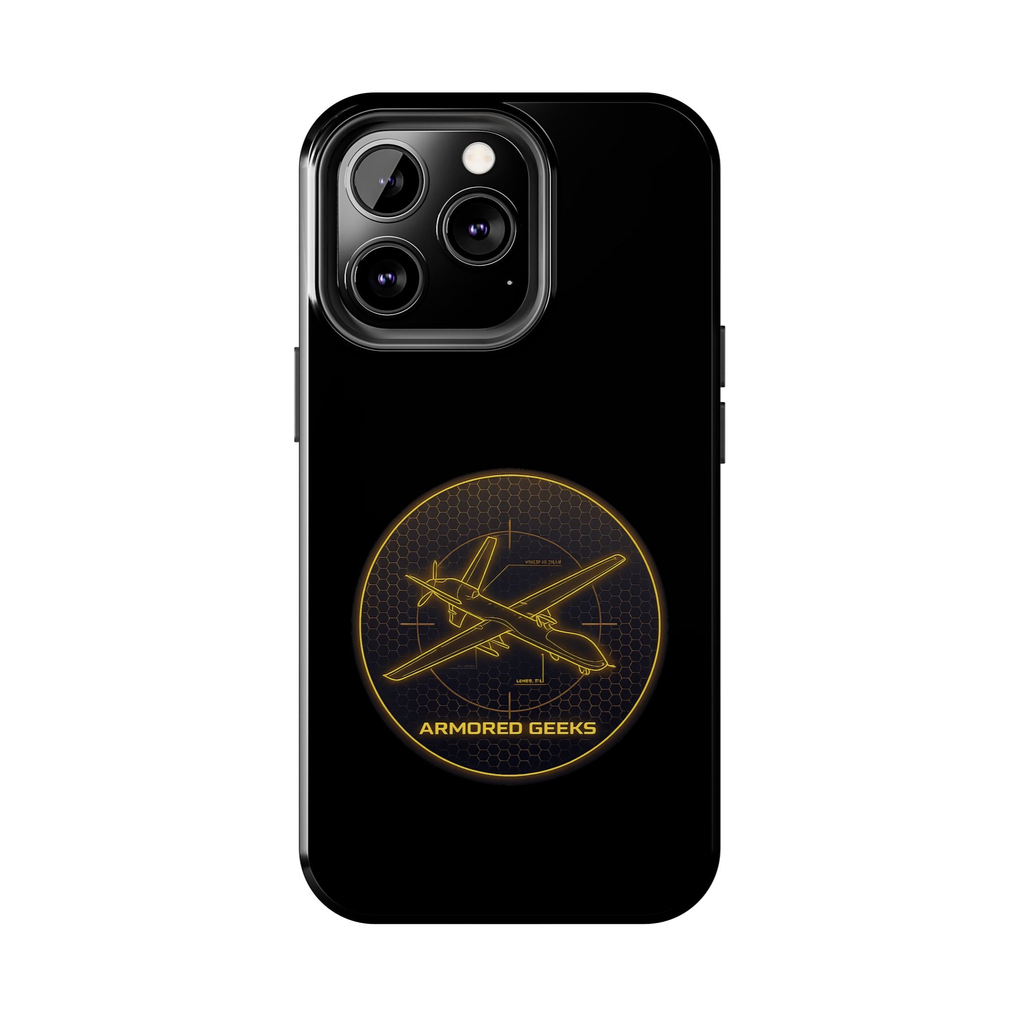 Tough Phone Case — Armored Geeks Drone Emblem (Black & Gold)