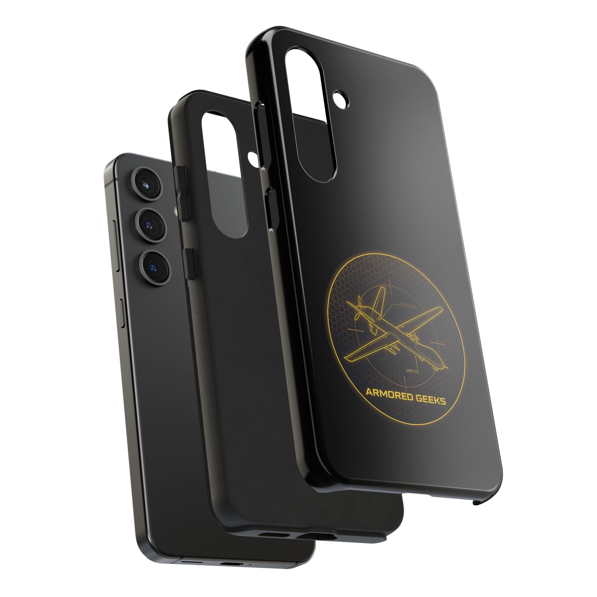 Tough Phone Case — Armored Geeks Drone Emblem (Black & Gold)