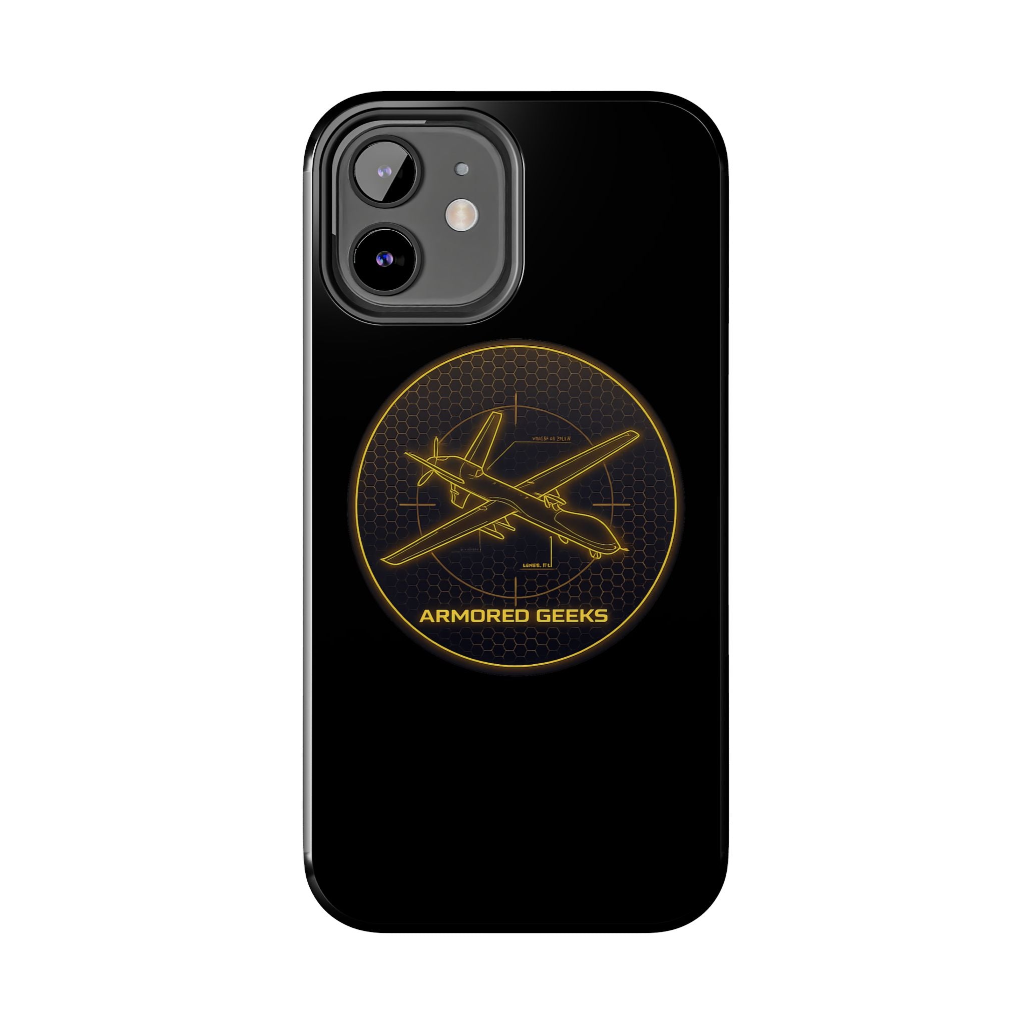Tough Phone Case — Armored Geeks Drone Emblem (Black & Gold)
