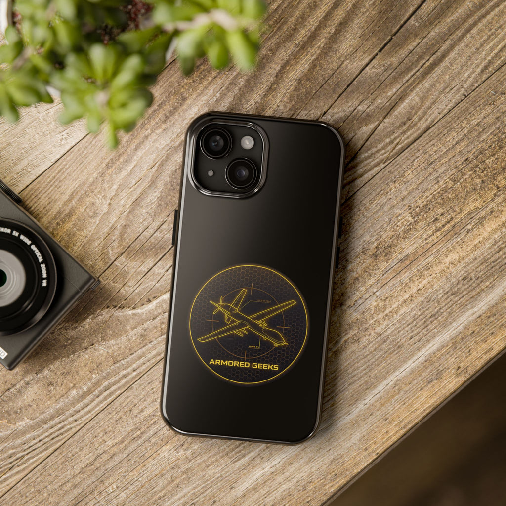 Tough Phone Case — Armored Geeks Drone Emblem (Black & Gold)
