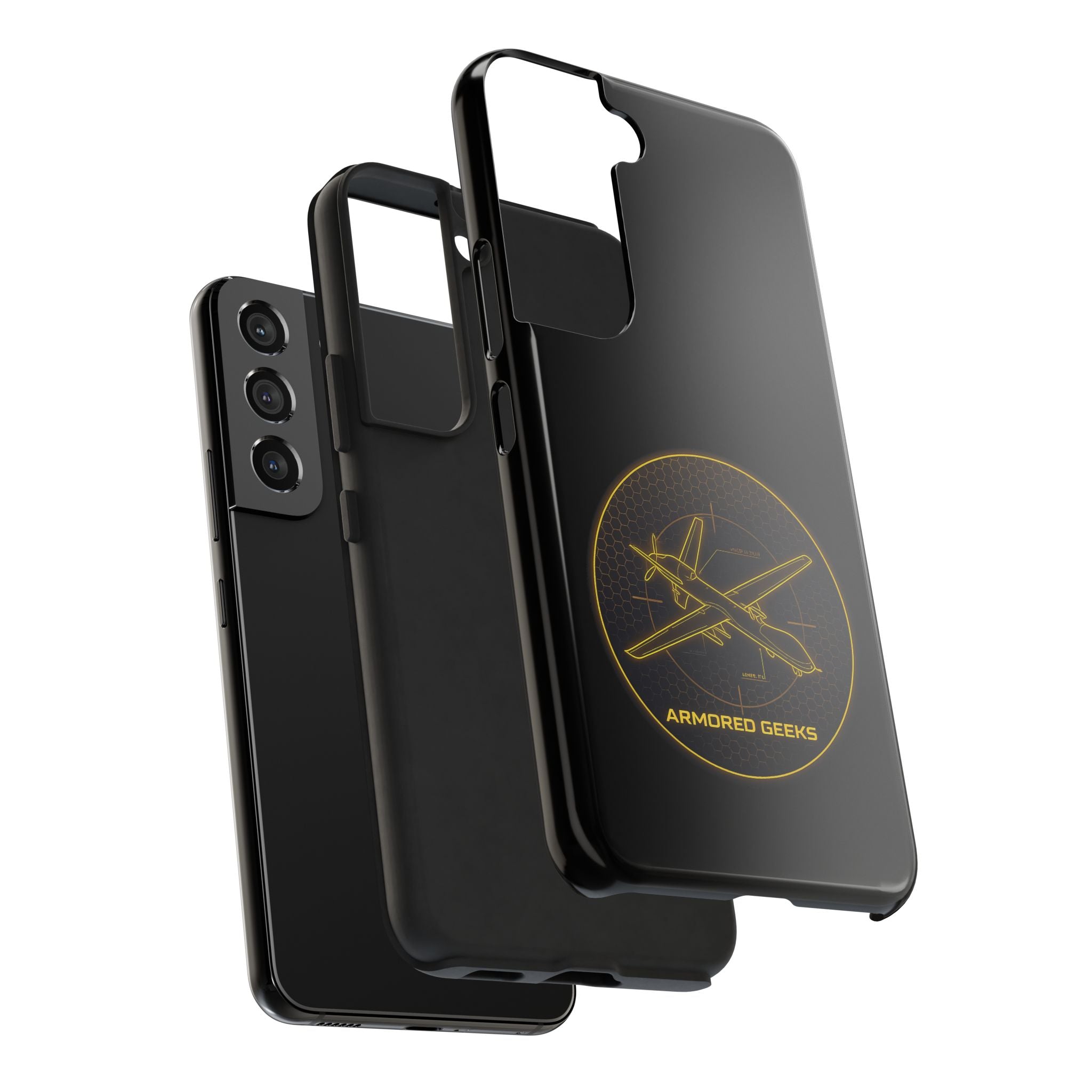 Tough Phone Case — Armored Geeks Drone Emblem (Black & Gold)