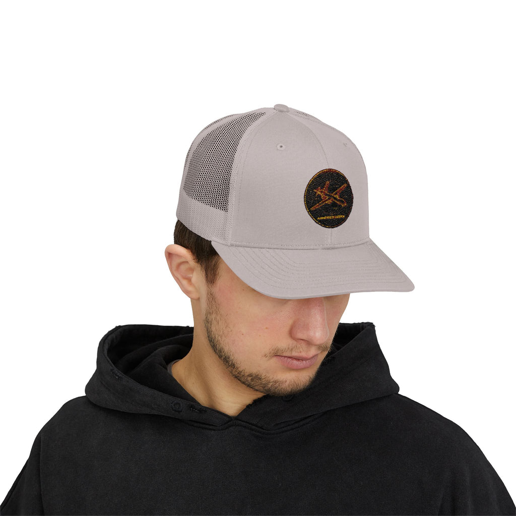 Embroidered Sunrise Wave Snapback Trucker Cap