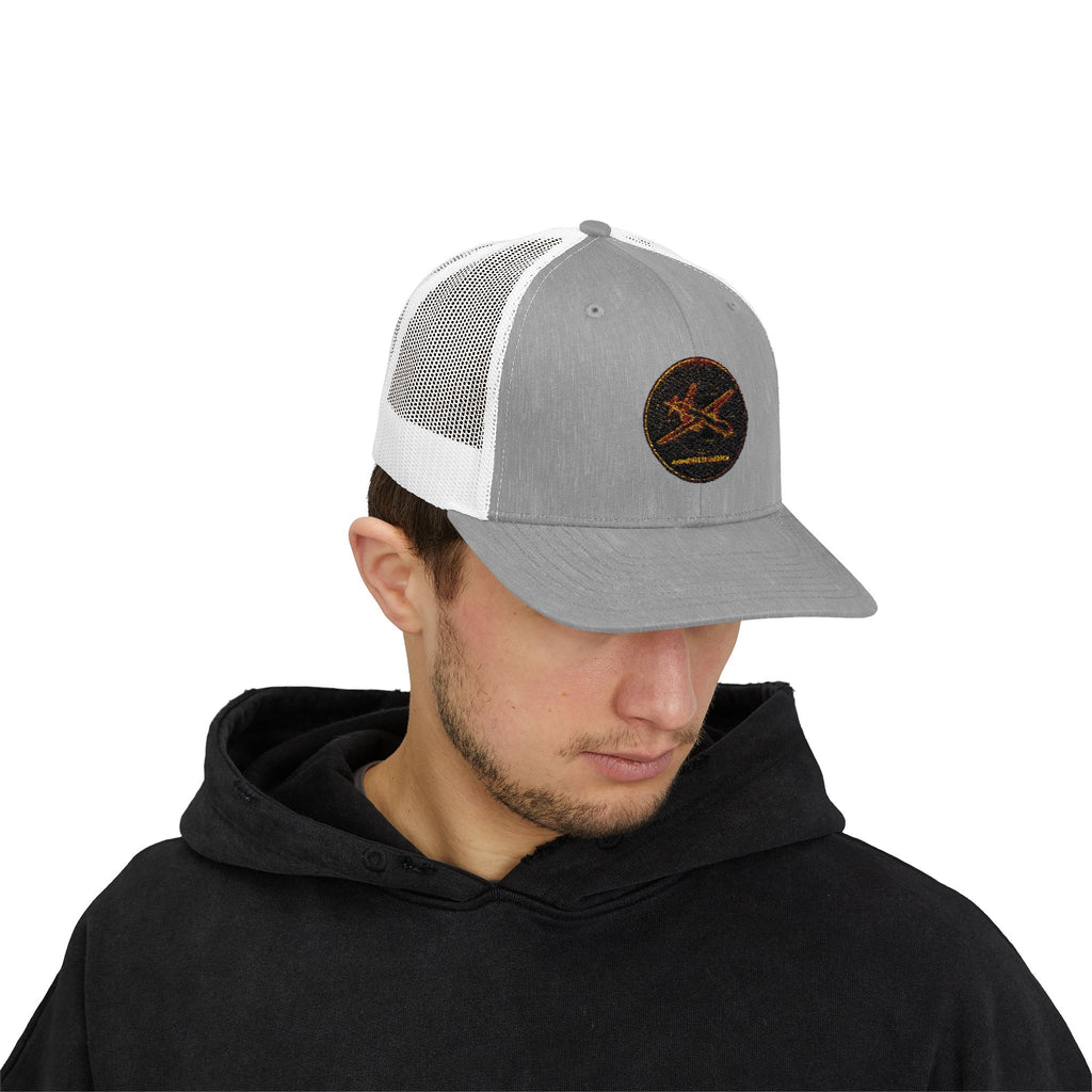 Embroidered Sunrise Wave Snapback Trucker Cap