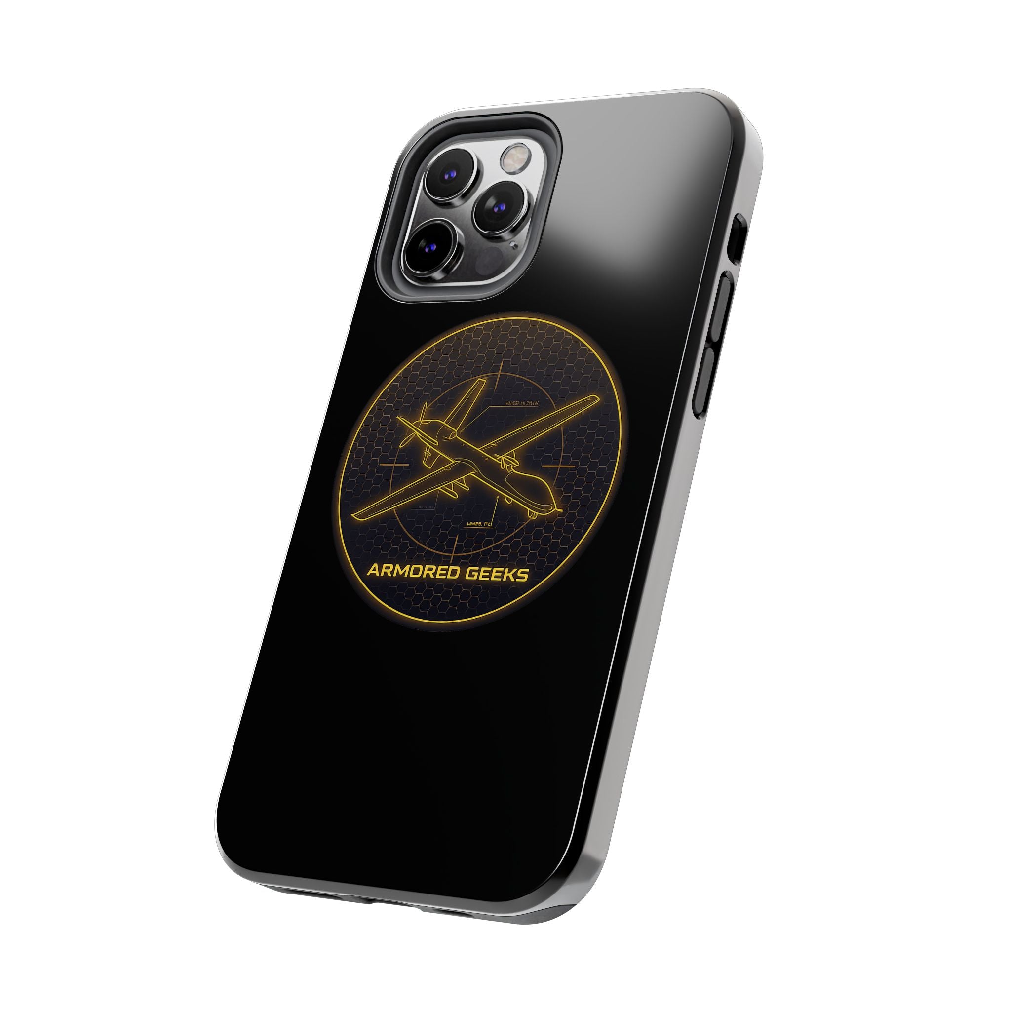 Tough Phone Case — Armored Geeks Drone Emblem (Black & Gold)