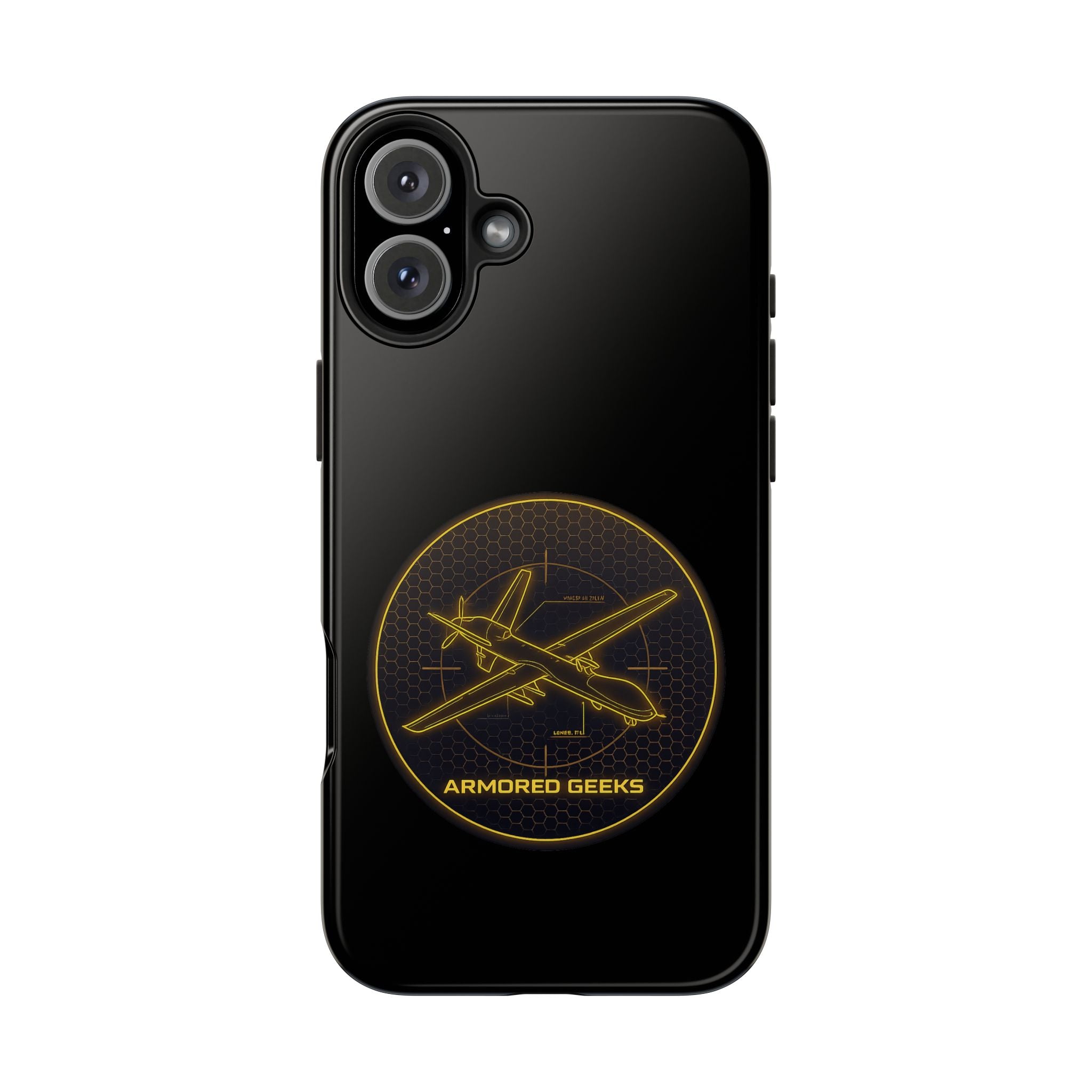 Tough Phone Case — Armored Geeks Drone Emblem (Black & Gold)