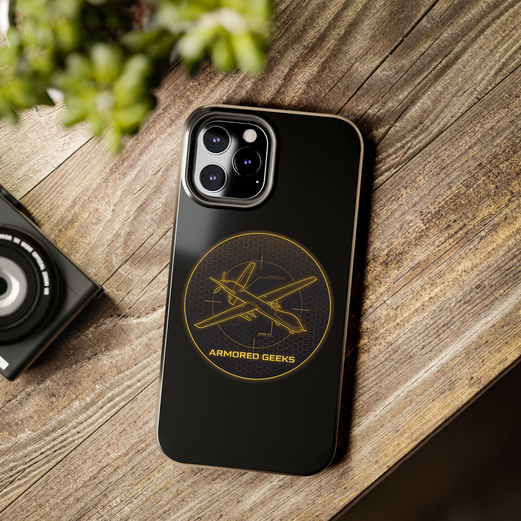 Tough Phone Case — Armored Geeks Drone Emblem (Black & Gold)