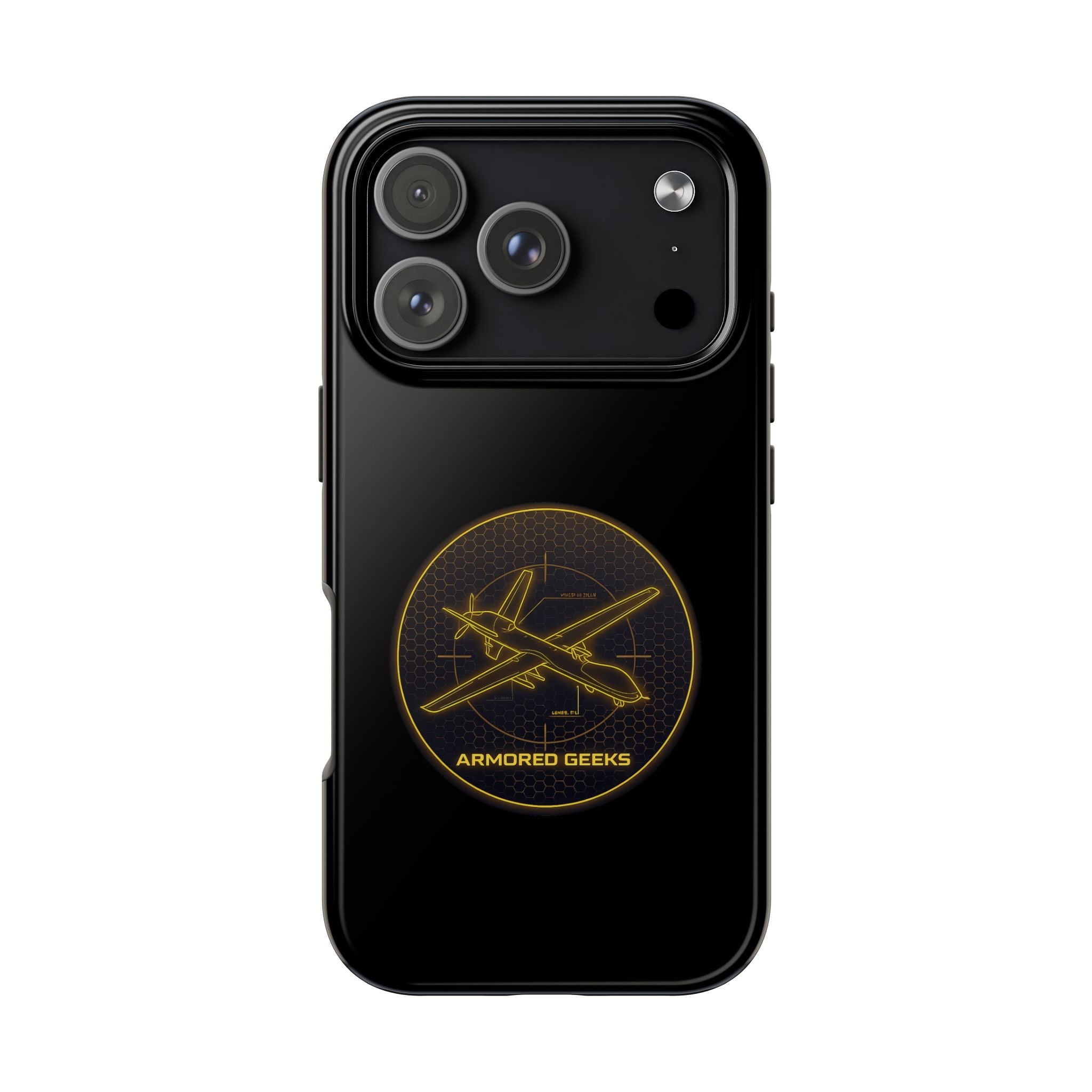 Tough Phone Case — Armored Geeks Drone Emblem (Black & Gold)