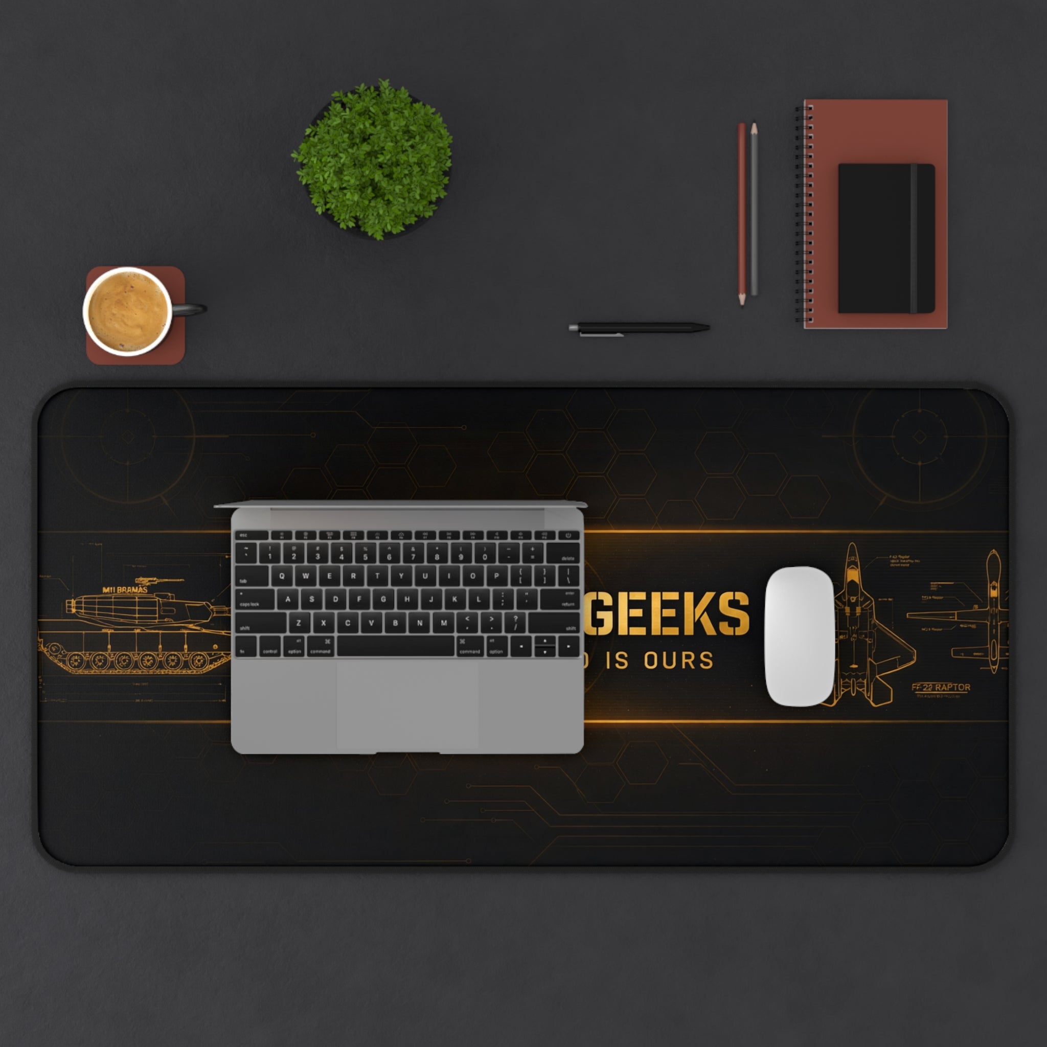 Armored Geeks Gaming Desk Mat — 'The Battlefield Is Ours' Military Mouse Pad