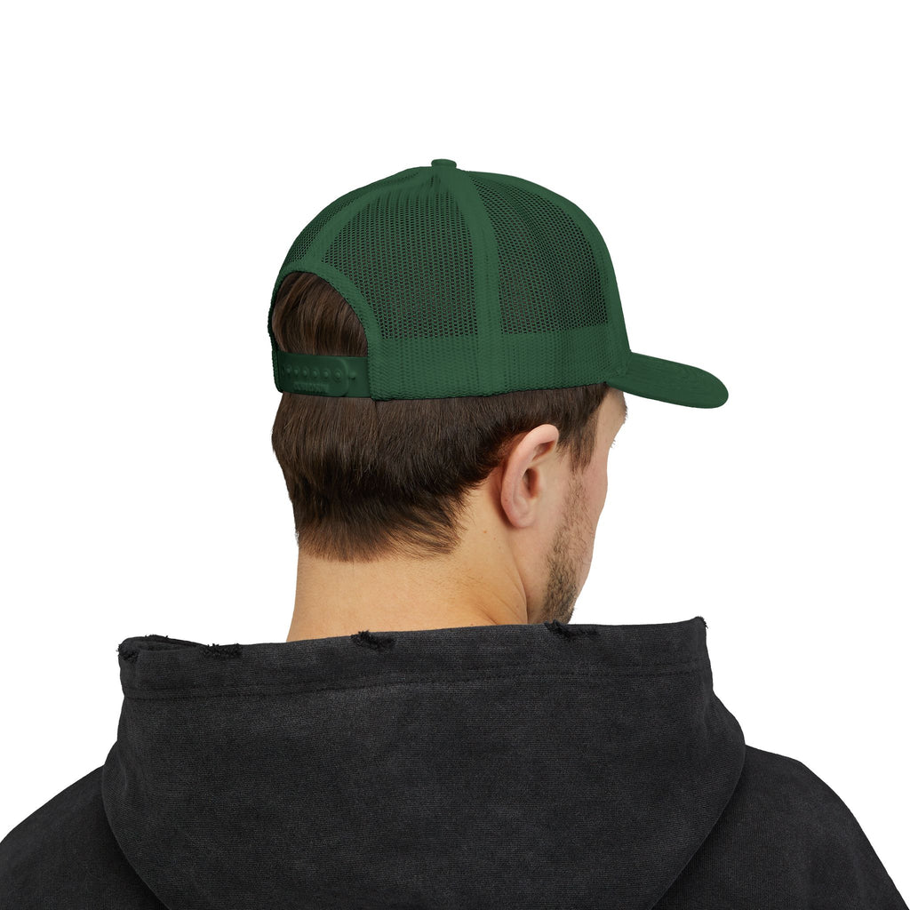 Embroidered Sunrise Wave Snapback Trucker Cap