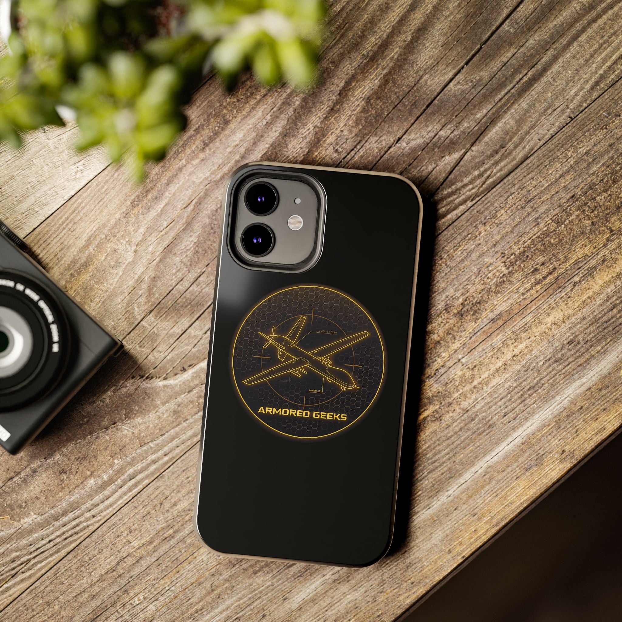 Tough Phone Case — Armored Geeks Drone Emblem (Black & Gold)