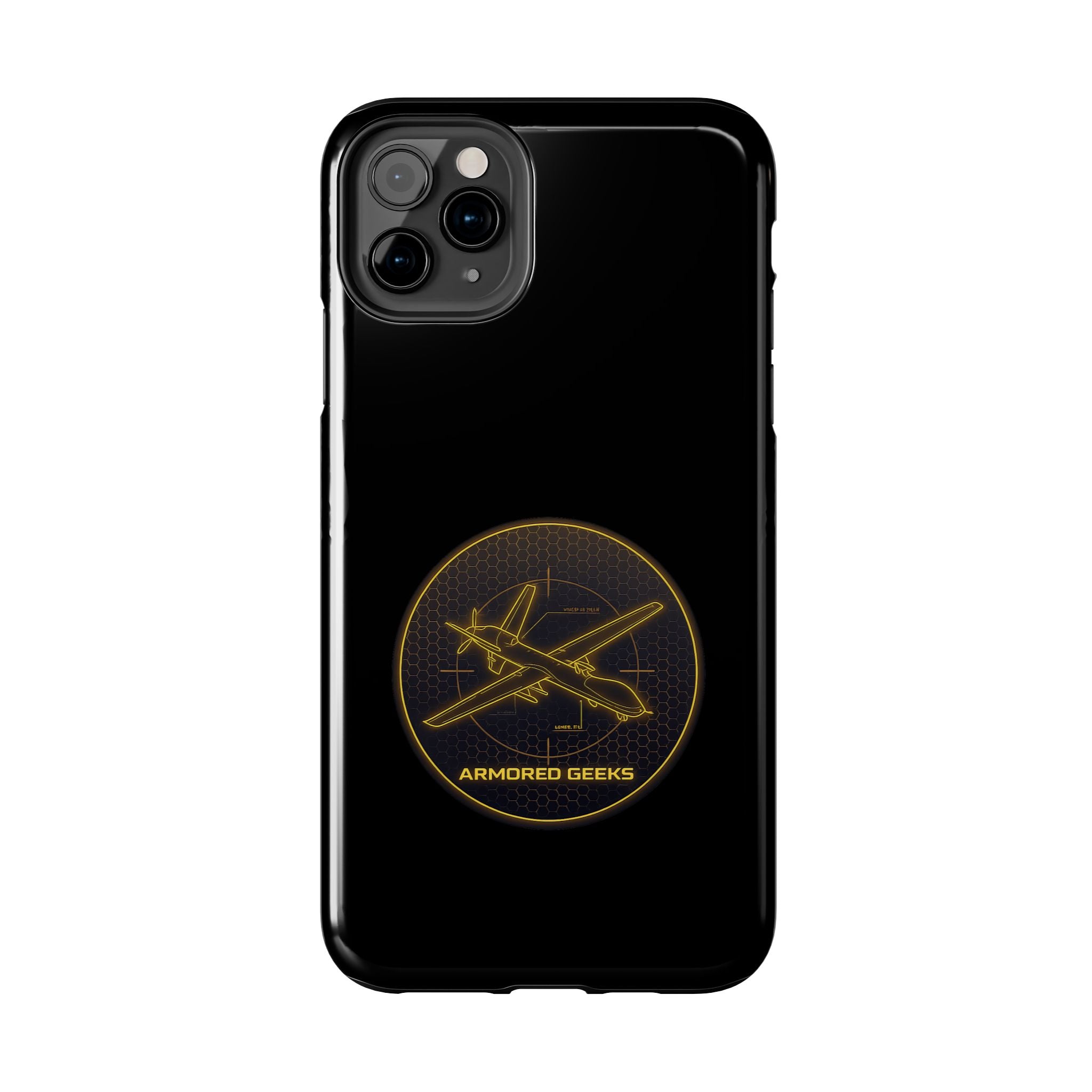 Tough Phone Case — Armored Geeks Drone Emblem (Black & Gold)