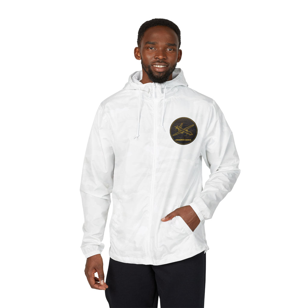 Windbreaker Jacket — Vintage Gold Seal Logo Lightweight Hooded Shell