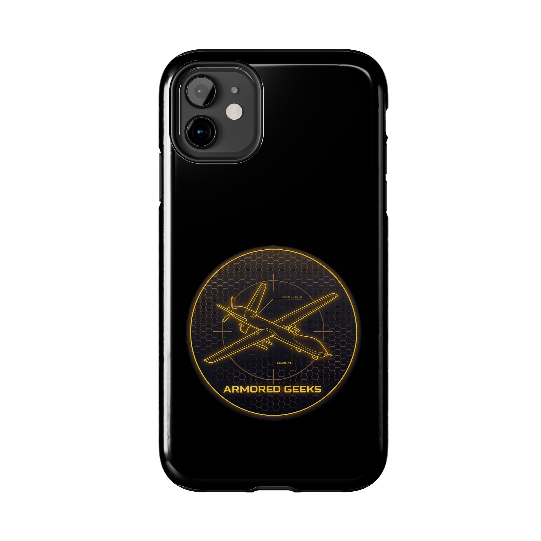 Tough Phone Case — Armored Geeks Drone Emblem (Black & Gold)