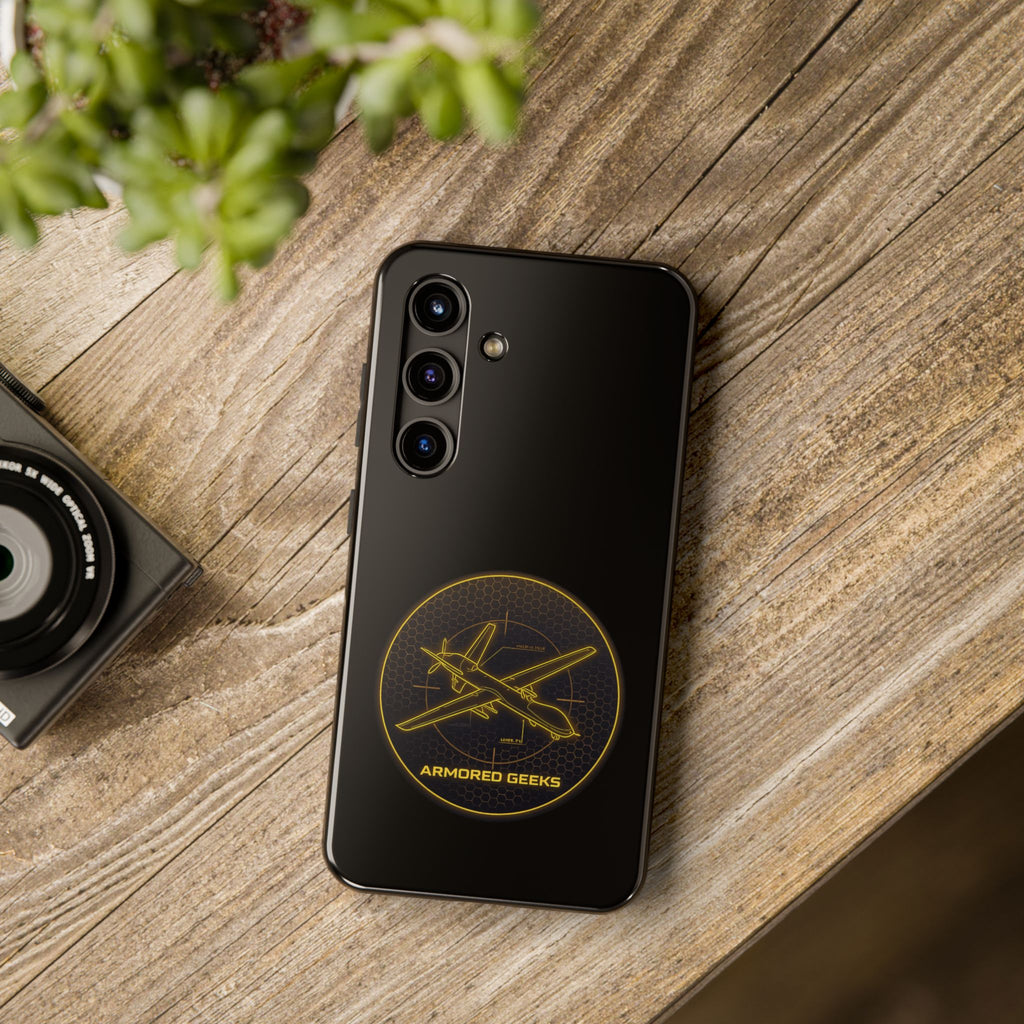 Tough Phone Case — Armored Geeks Drone Emblem (Black & Gold)