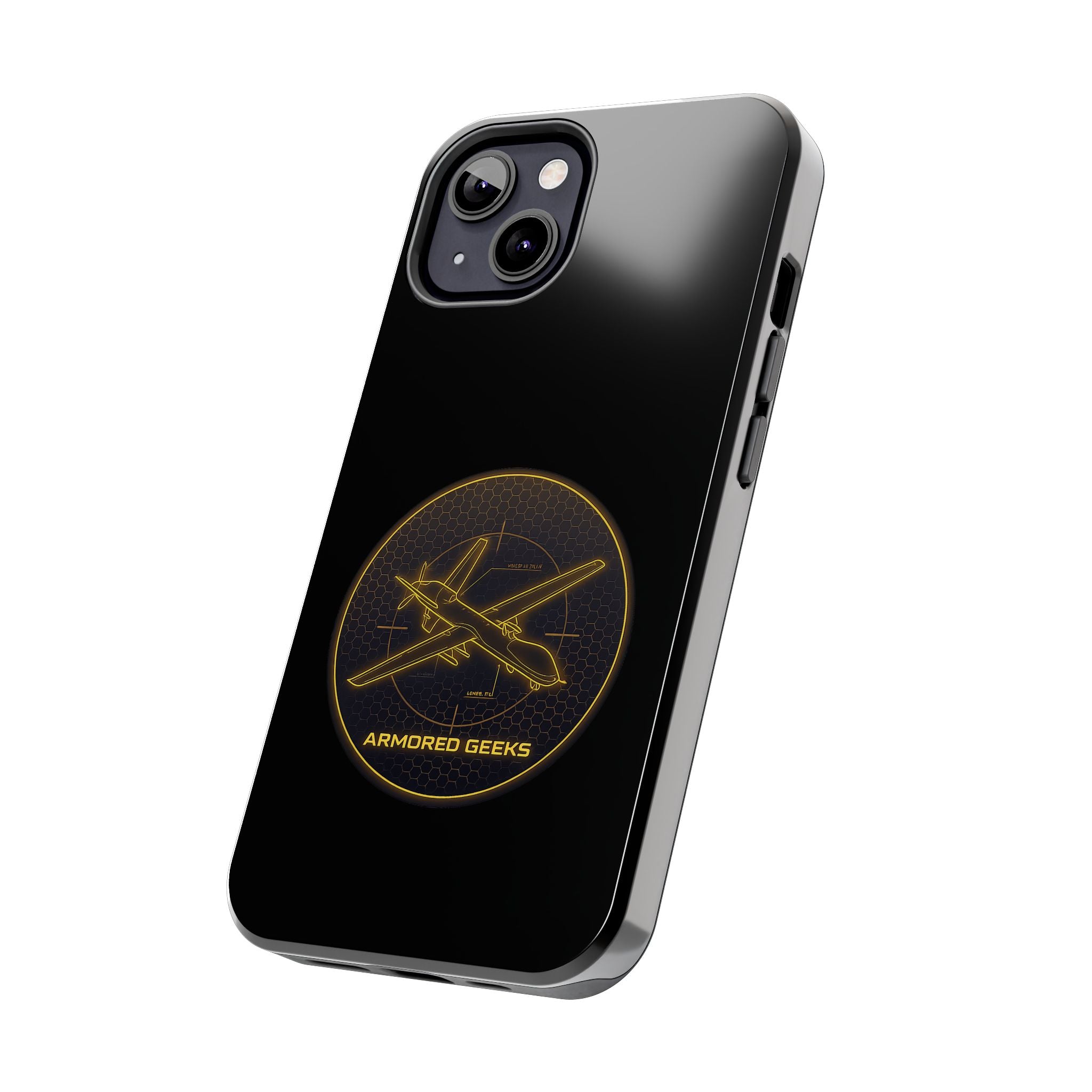 Tough Phone Case — Armored Geeks Drone Emblem (Black & Gold)