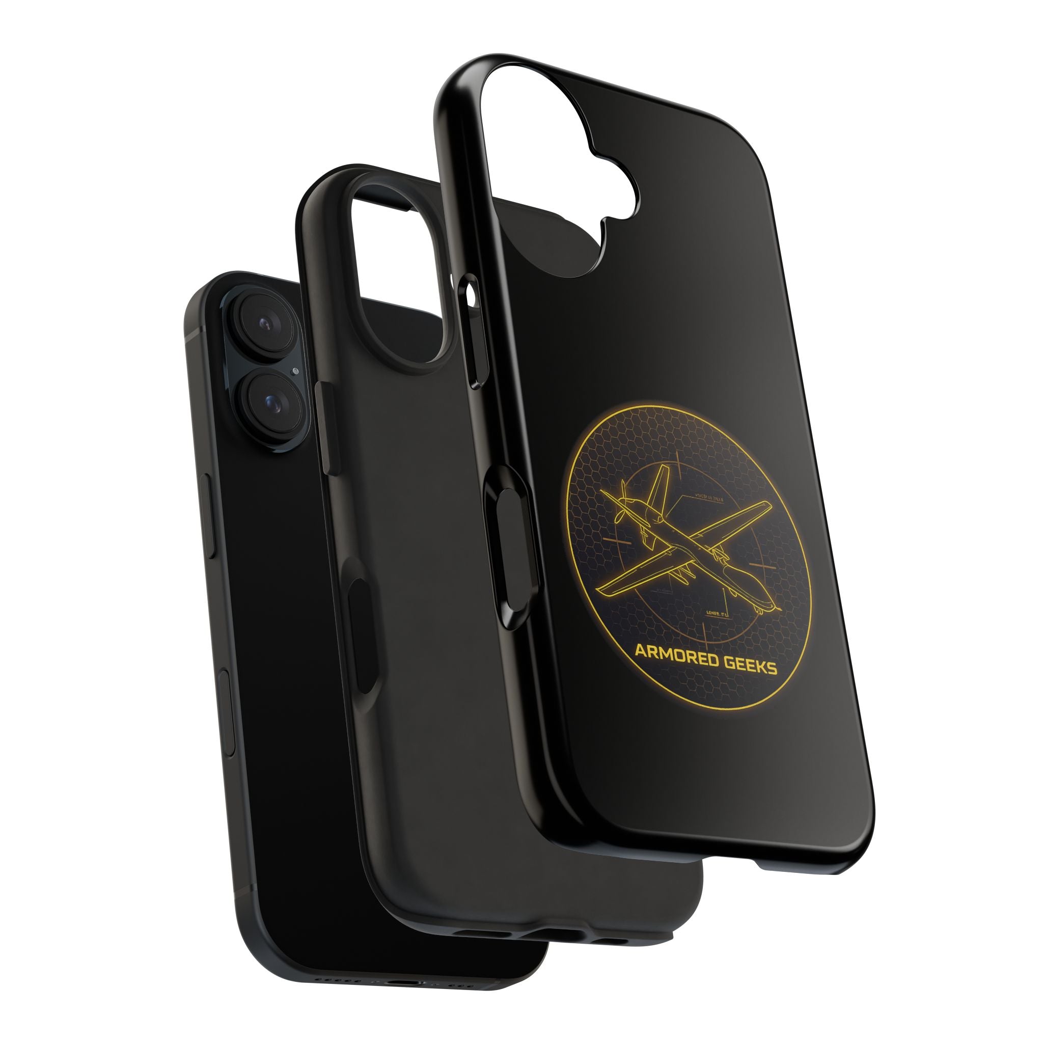 Tough Phone Case — Armored Geeks Drone Emblem (Black & Gold)