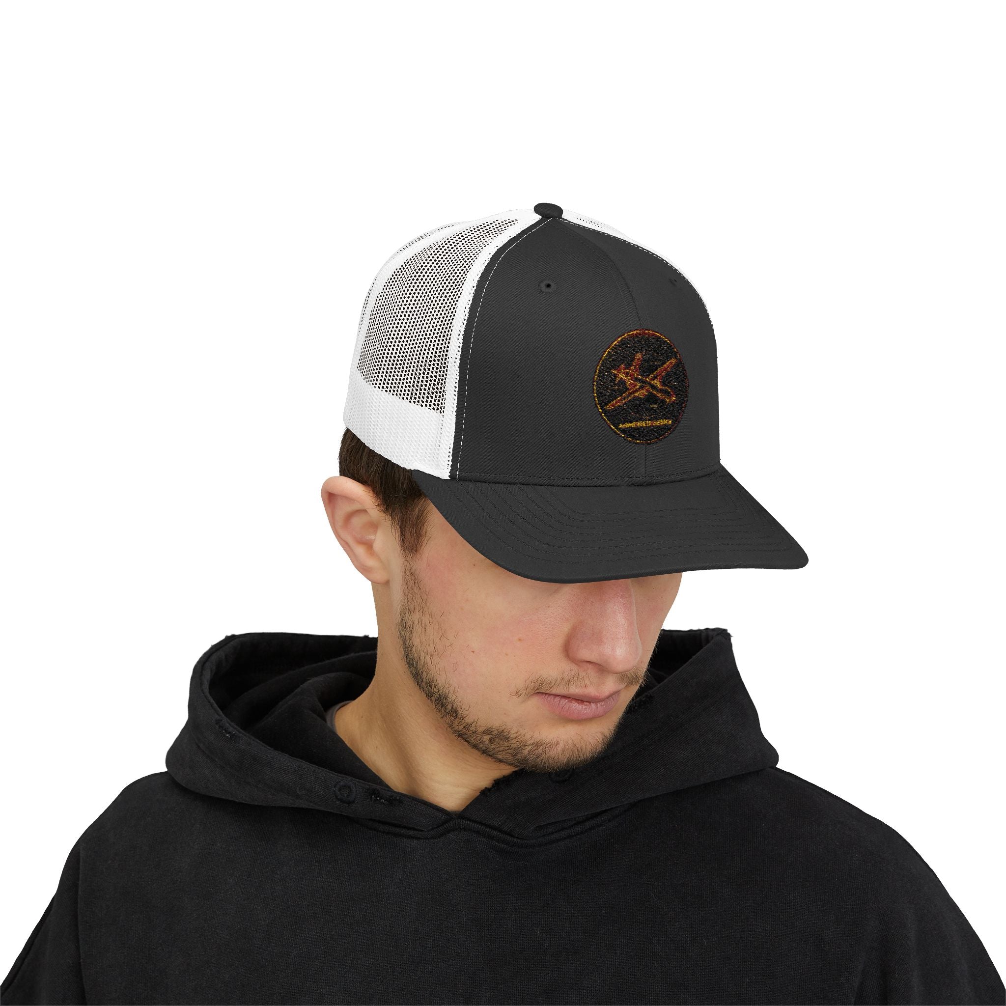 Embroidered Sunrise Wave Snapback Trucker Cap