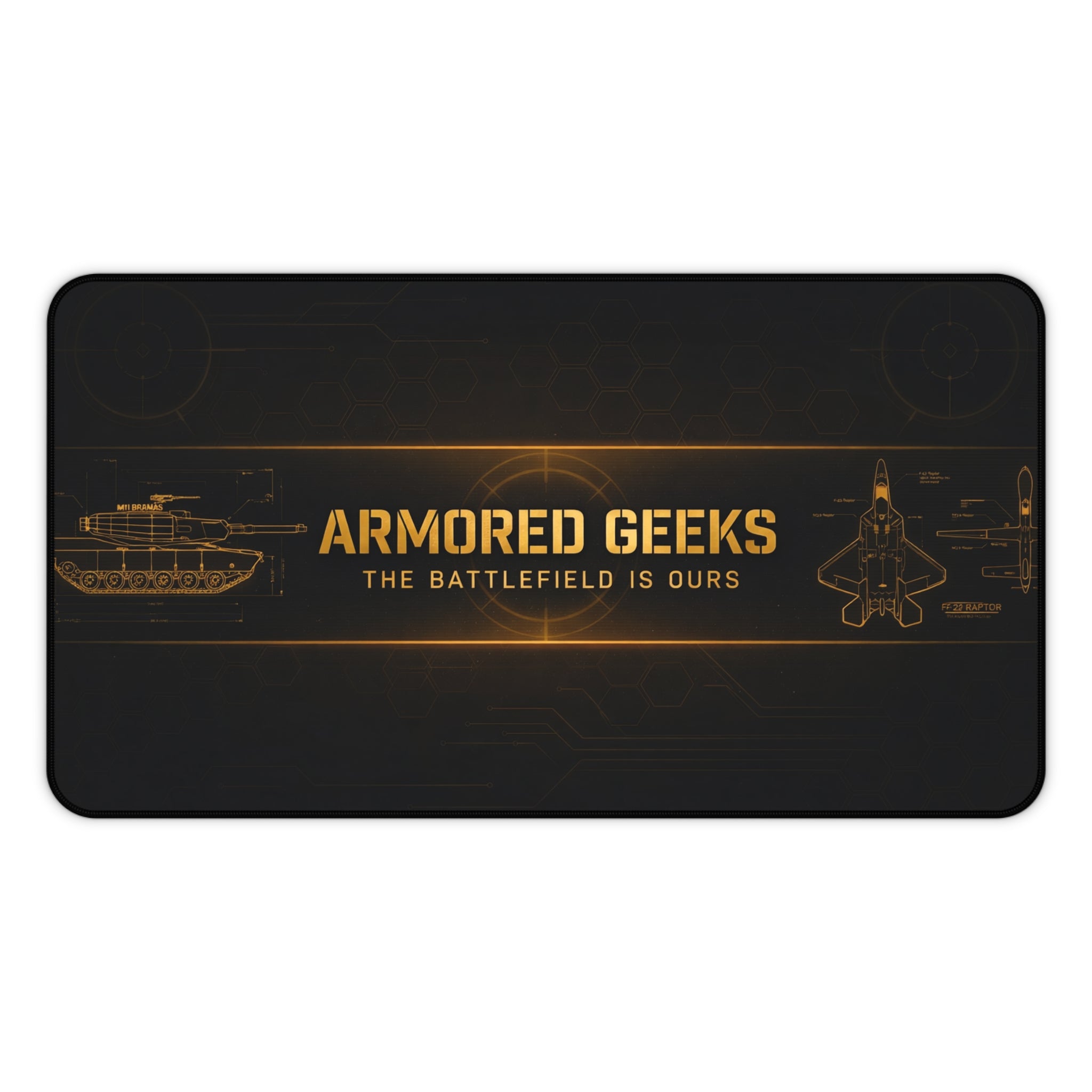Armored Geeks Gaming Desk Mat — 'The Battlefield Is Ours' Military Mouse Pad