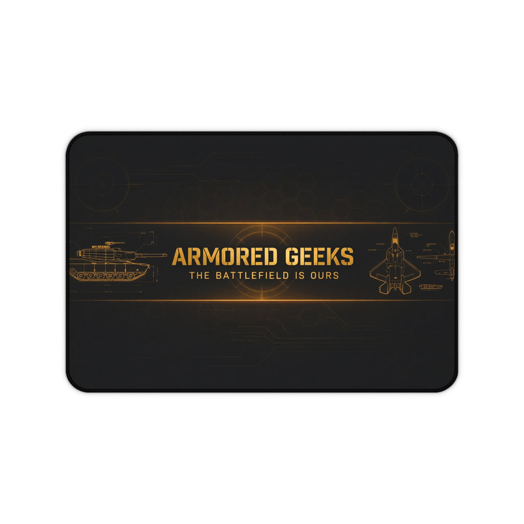 Armored Geeks Gaming Desk Mat — 'The Battlefield Is Ours' Military Mouse Pad