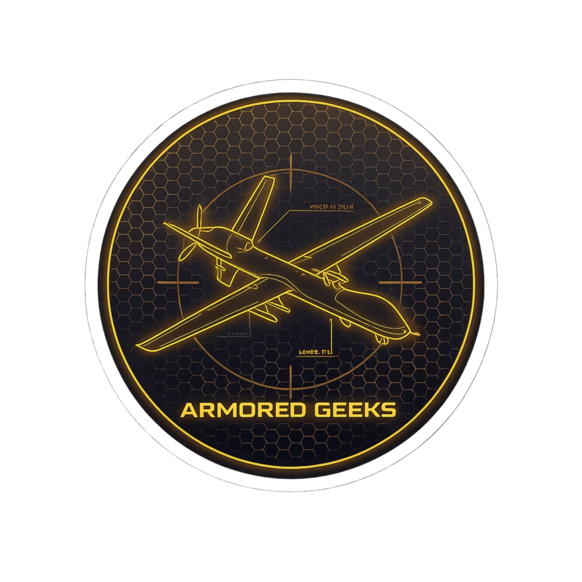Armored Geeks Drone Blueprint Kiss-Cut Sticker