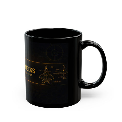 Armored Geeks Black Mug – 'The Battlefield Is Ours' Gaming & Military Theme Coffee Cup (11oz)