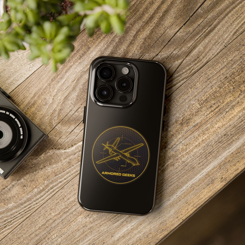 Tough Phone Case — Armored Geeks Drone Emblem (Black & Gold)