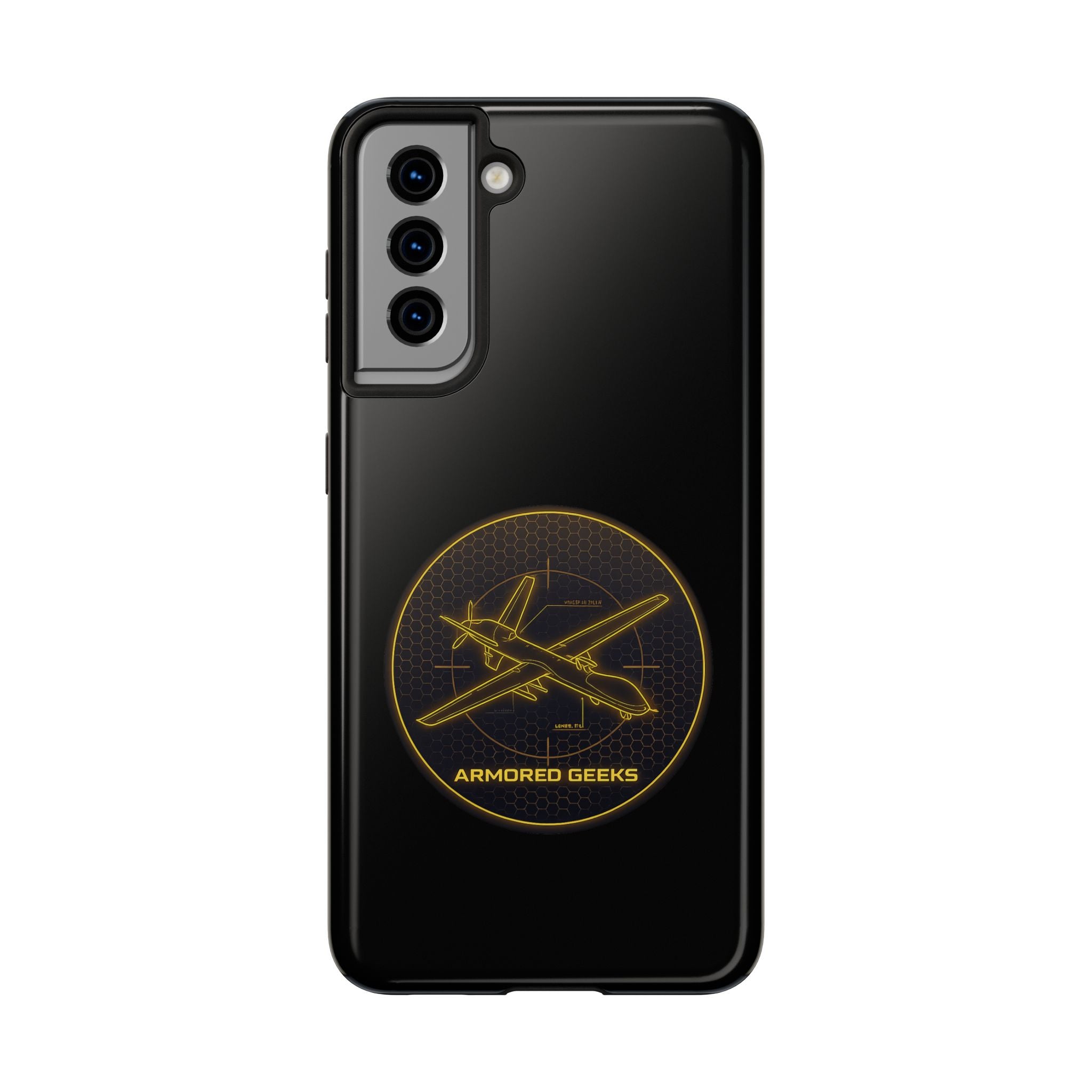 Tough Phone Case — Armored Geeks Drone Emblem (Black & Gold)