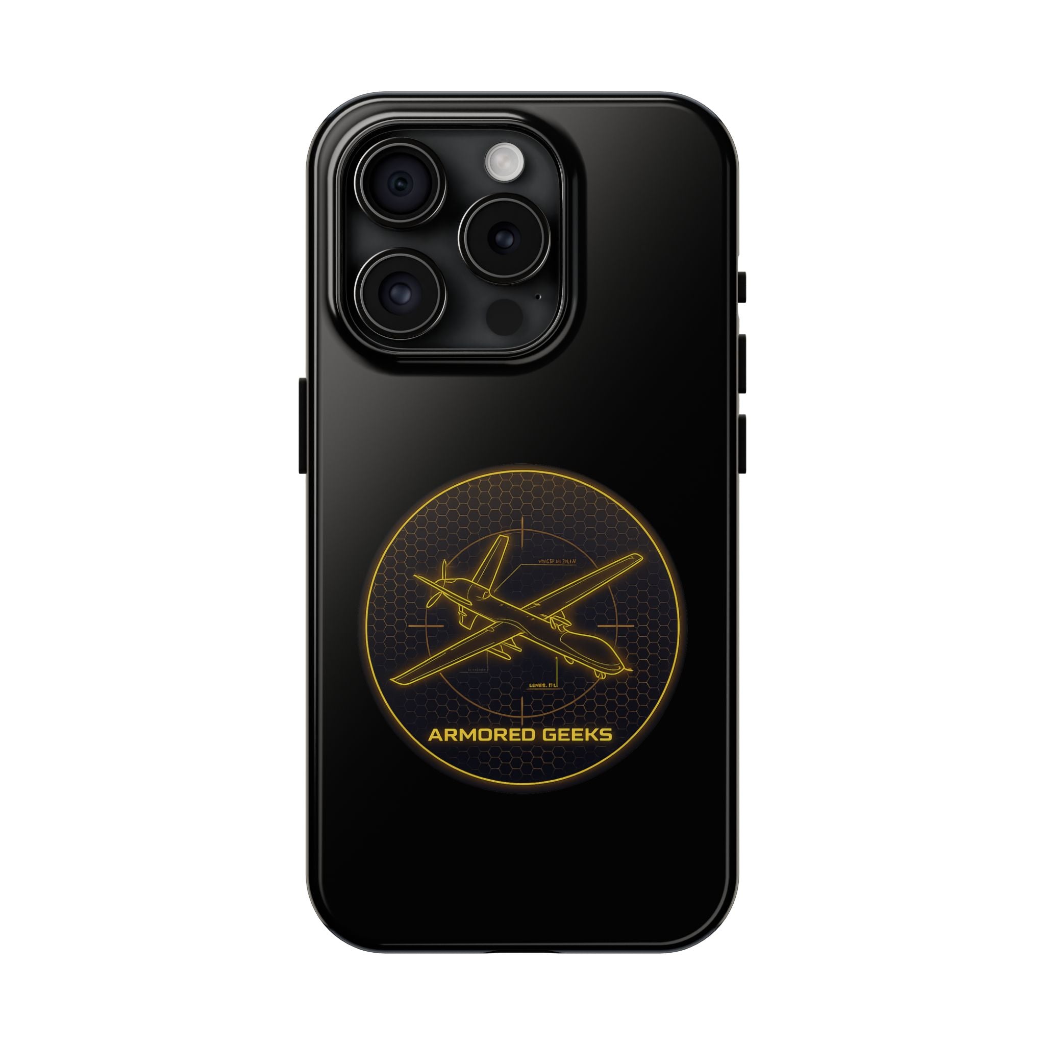 Tough Phone Case — Armored Geeks Drone Emblem (Black & Gold)