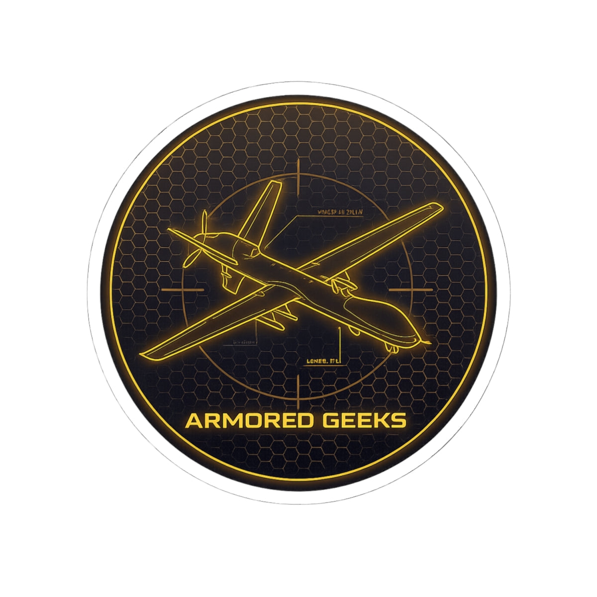 Armored Geeks Drone Blueprint Kiss-Cut Sticker