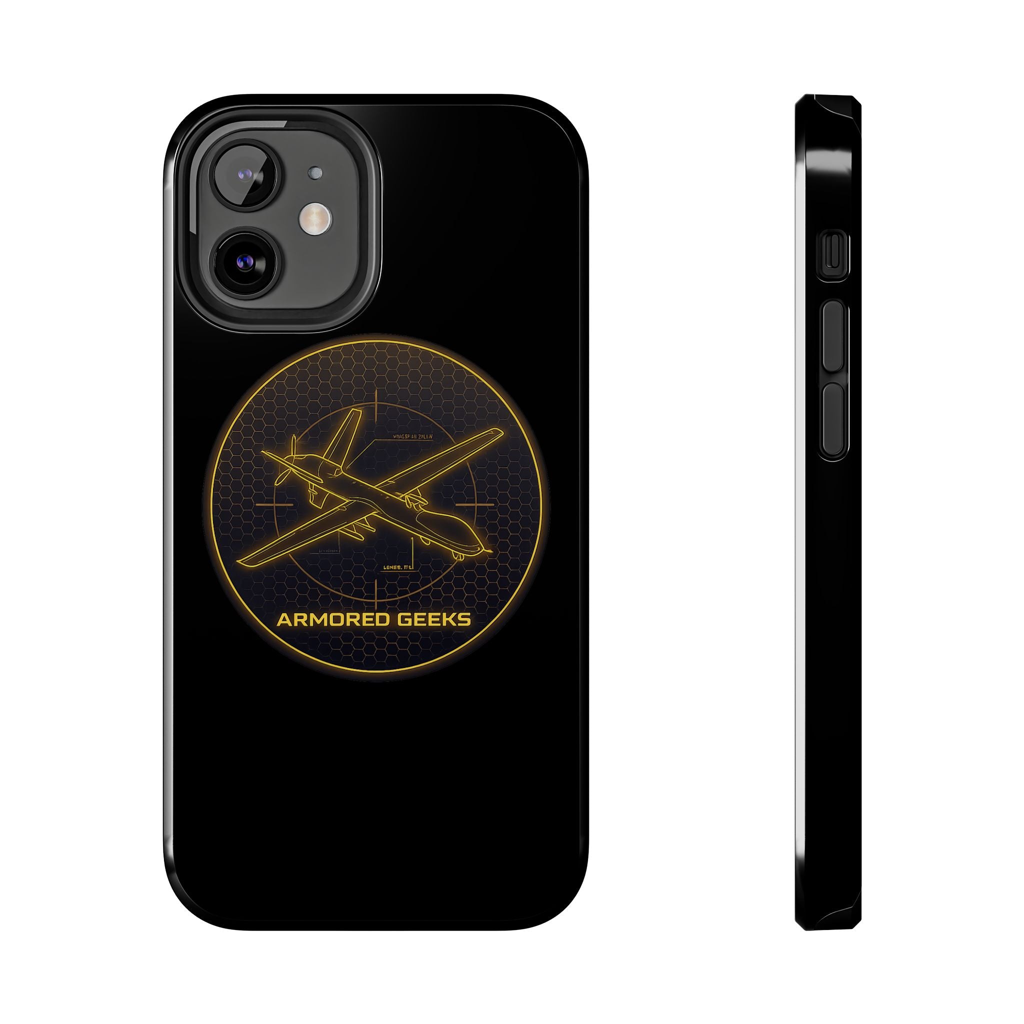 Tough Phone Case — Armored Geeks Drone Emblem (Black & Gold)