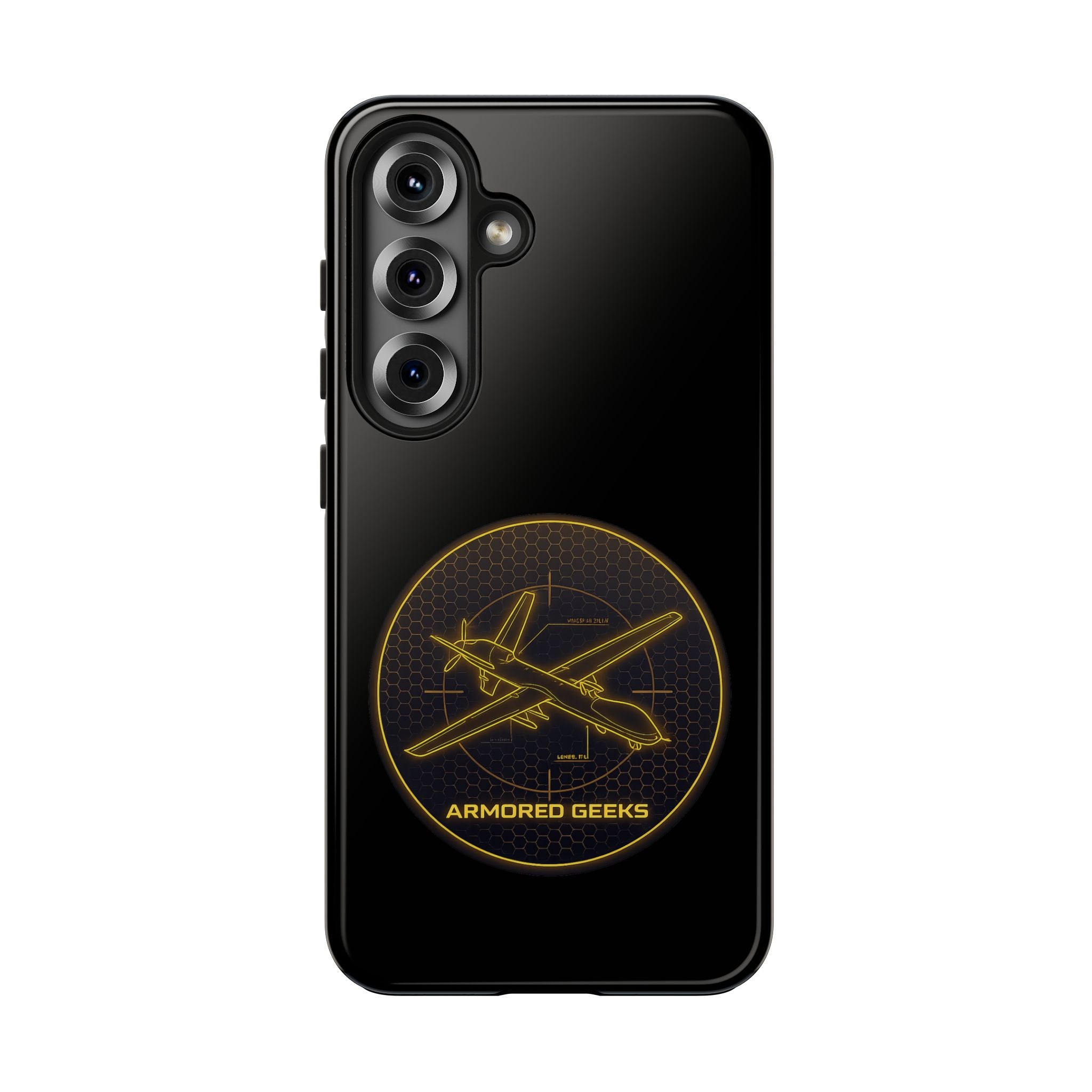 Tough Phone Case — Armored Geeks Drone Emblem (Black & Gold)