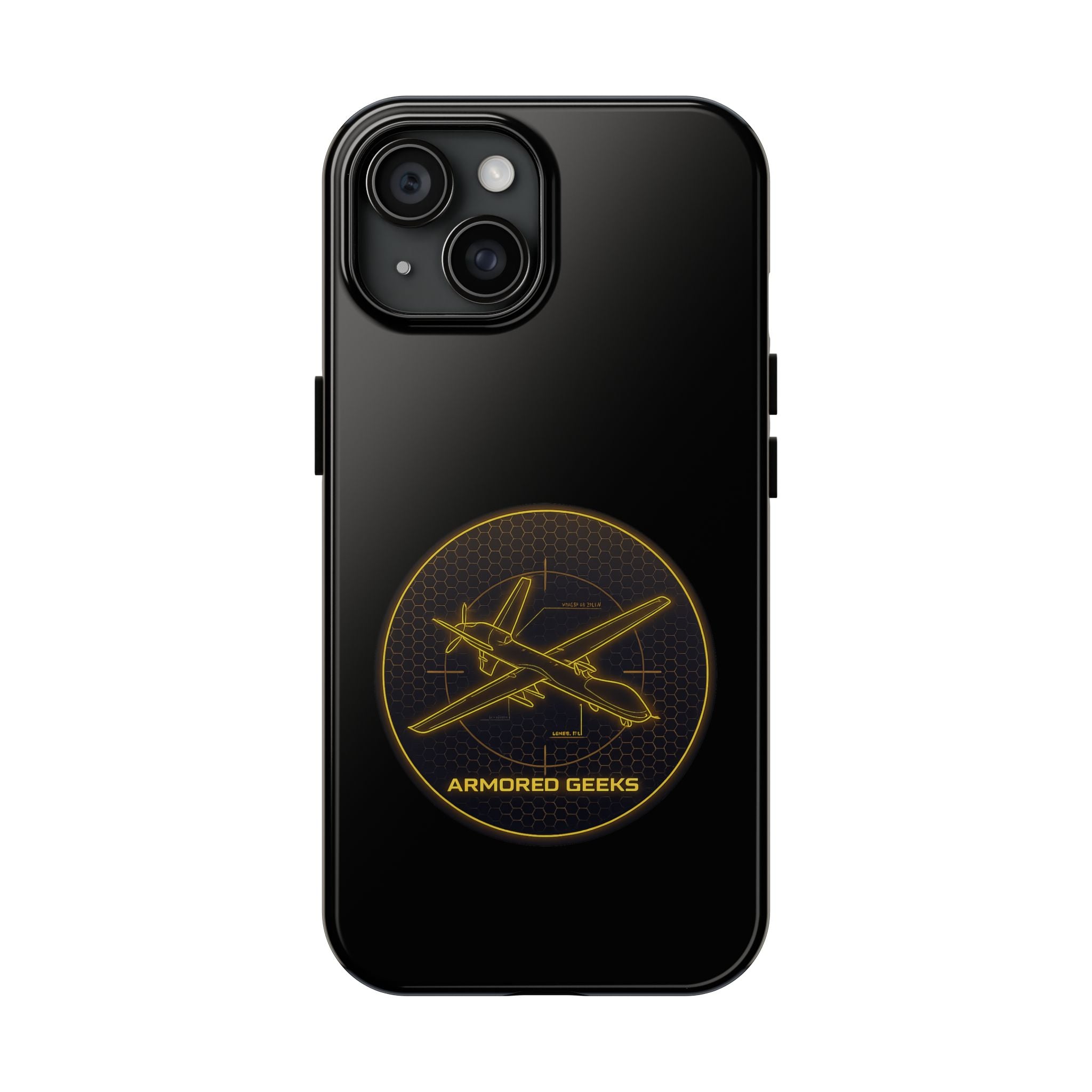 Tough Phone Case — Armored Geeks Drone Emblem (Black & Gold)