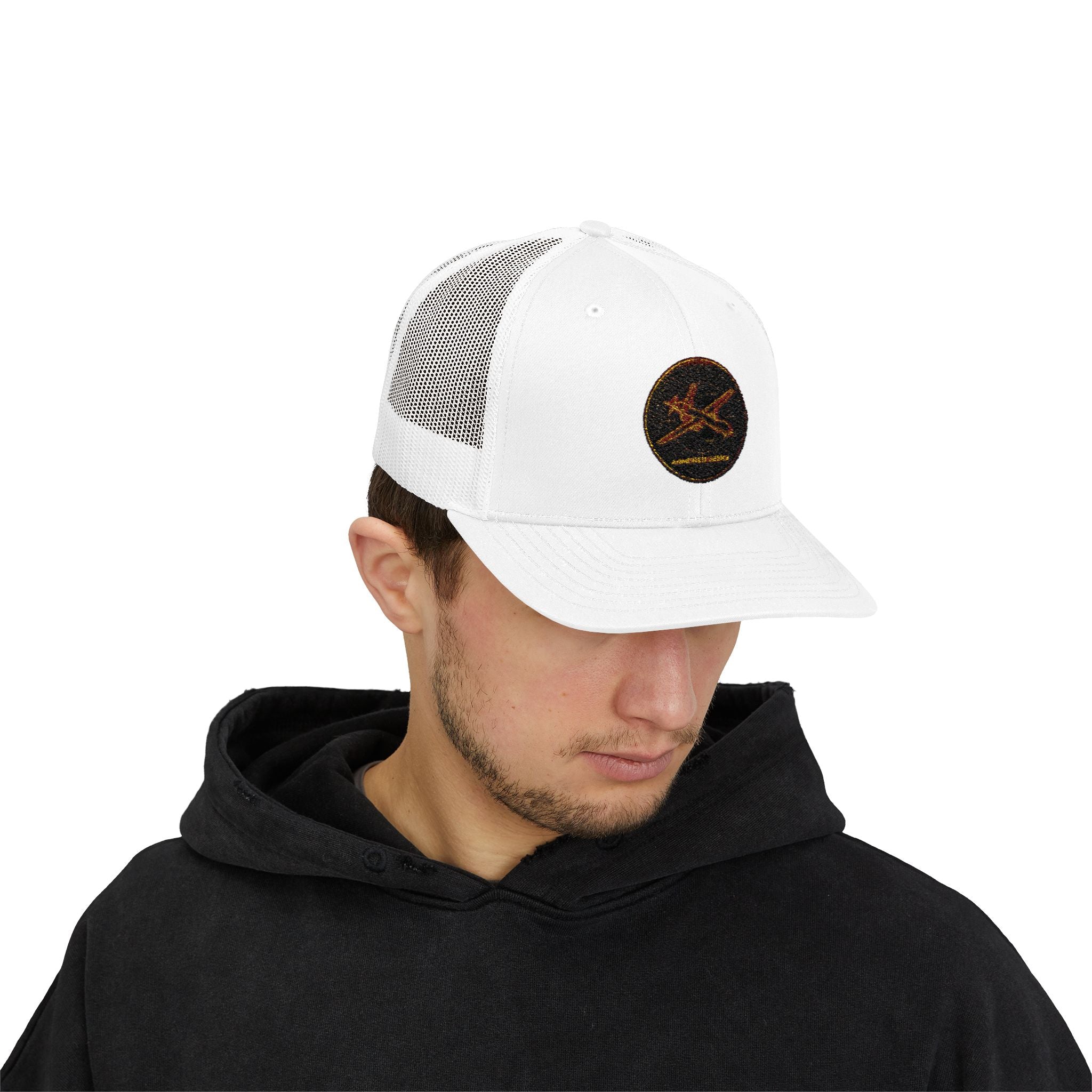 Embroidered Sunrise Wave Snapback Trucker Cap
