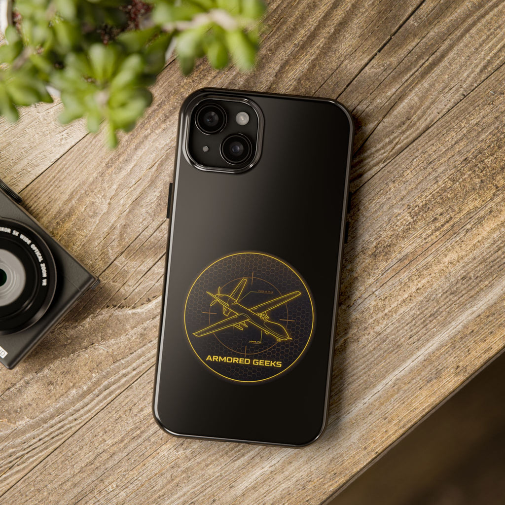 Tough Phone Case — Armored Geeks Drone Emblem (Black & Gold)