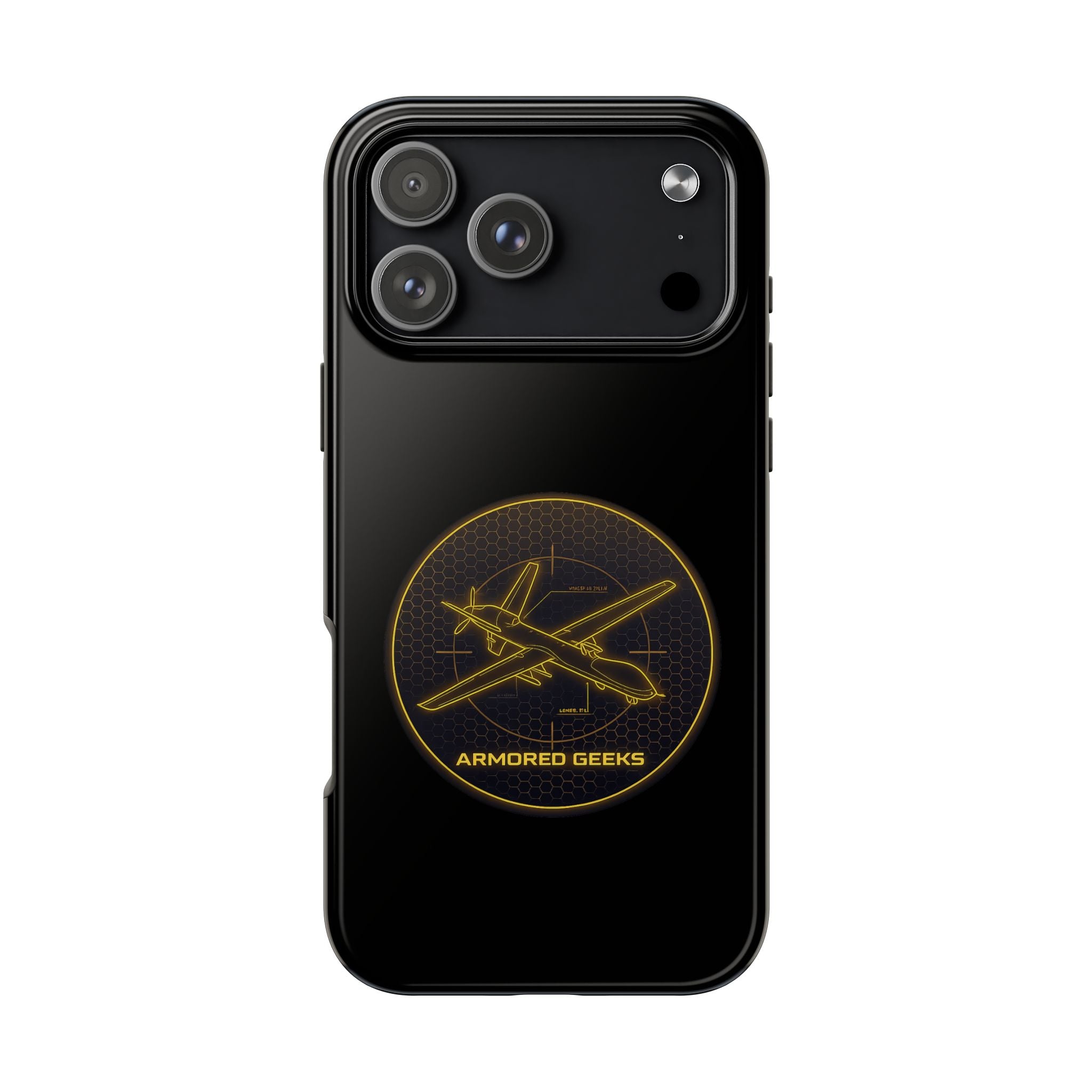 Tough Phone Case — Armored Geeks Drone Emblem (Black & Gold)