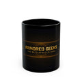 Armored Geeks Black Mug – 'The Battlefield Is Ours' Gaming & Military Theme Coffee Cup (11oz)