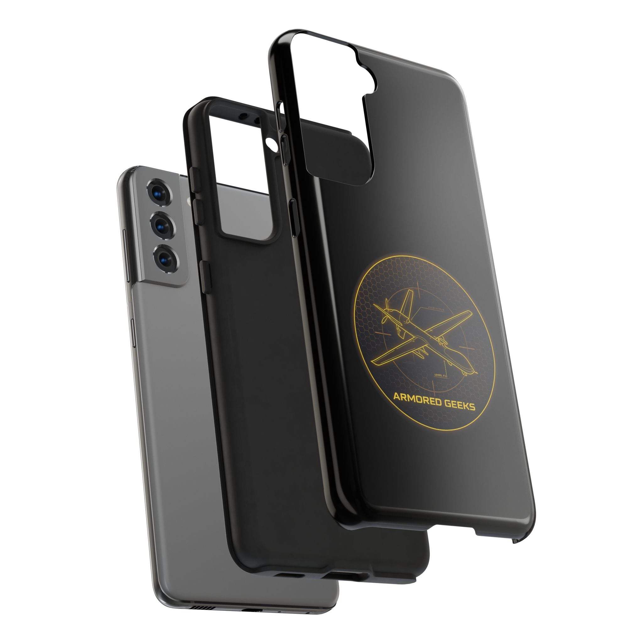 Tough Phone Case — Armored Geeks Drone Emblem (Black & Gold)