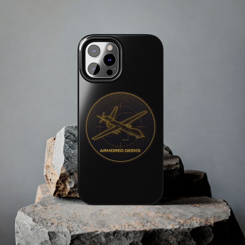 Tough Phone Case — Armored Geeks Drone Emblem (Black & Gold)