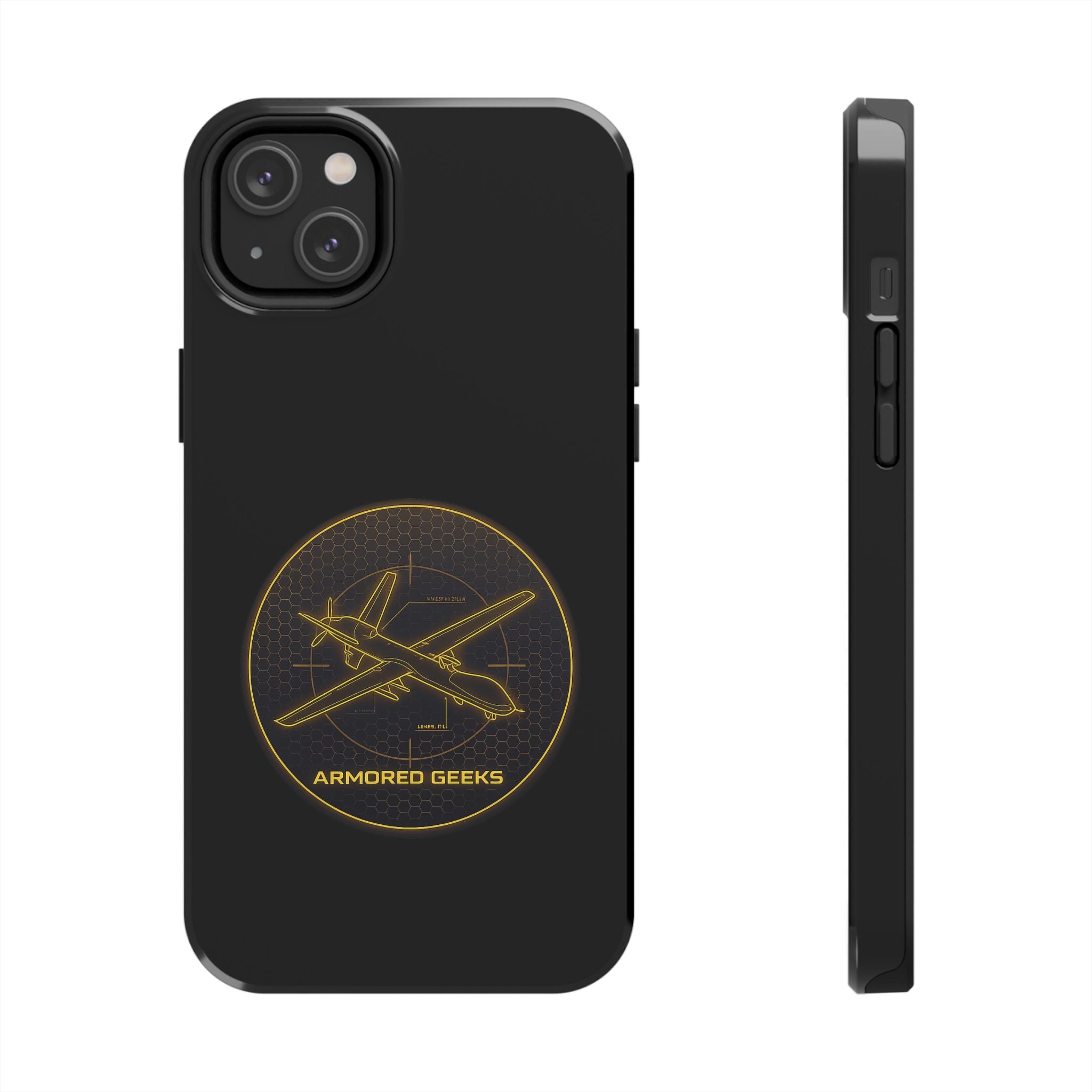 Tough Phone Case — Armored Geeks Drone Emblem (Black & Gold)