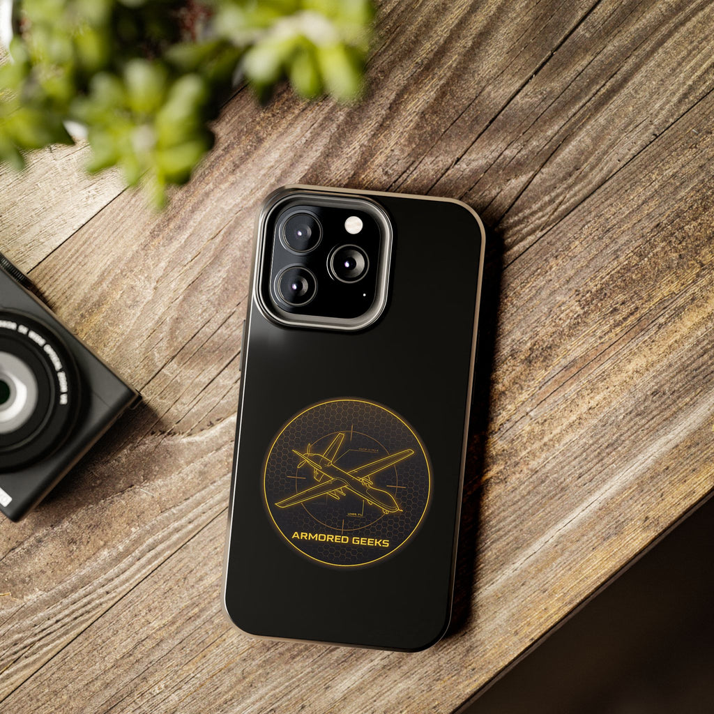 Tough Phone Case — Armored Geeks Drone Emblem (Black & Gold)