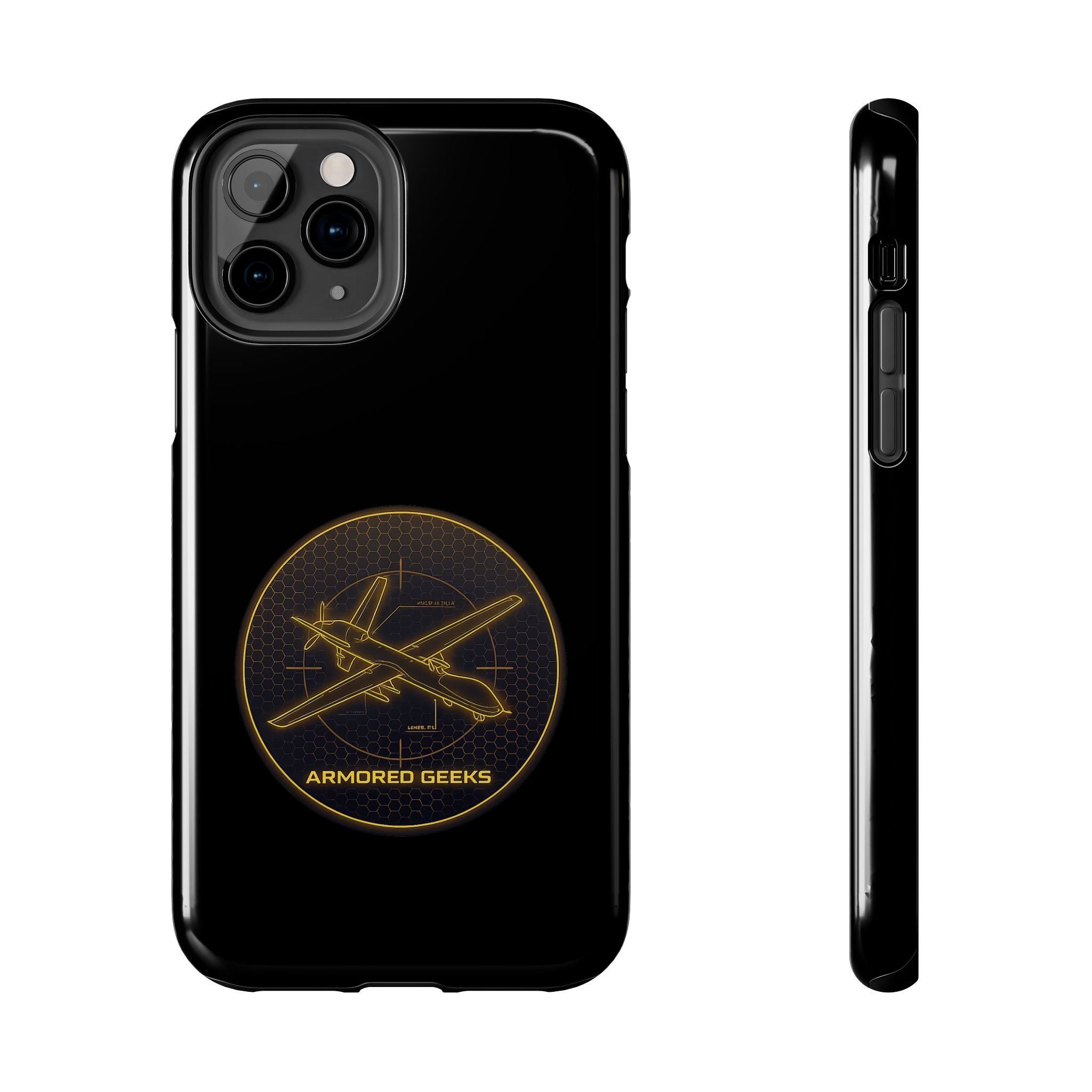 Tough Phone Case — Armored Geeks Drone Emblem (Black & Gold)