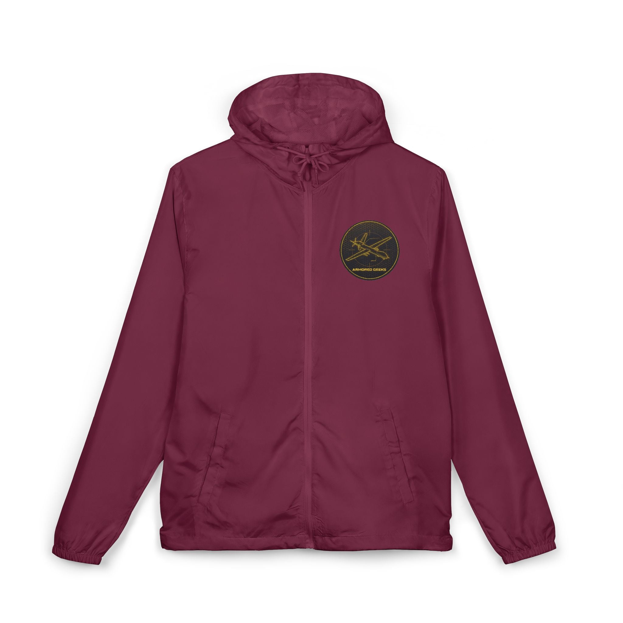 Windbreaker Jacket — Vintage Gold Seal Logo Lightweight Hooded Shell
