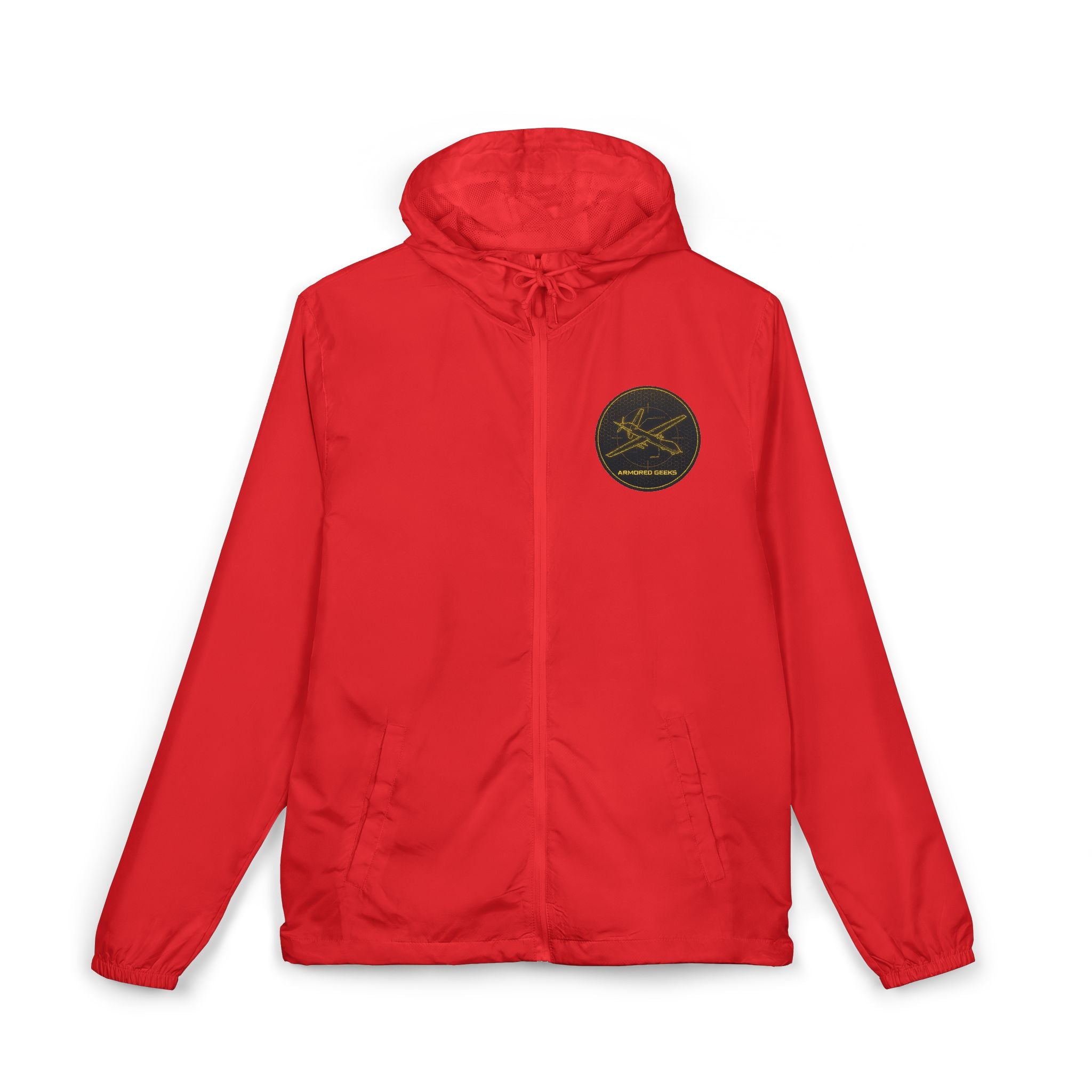 Windbreaker Jacket — Vintage Gold Seal Logo Lightweight Hooded Shell