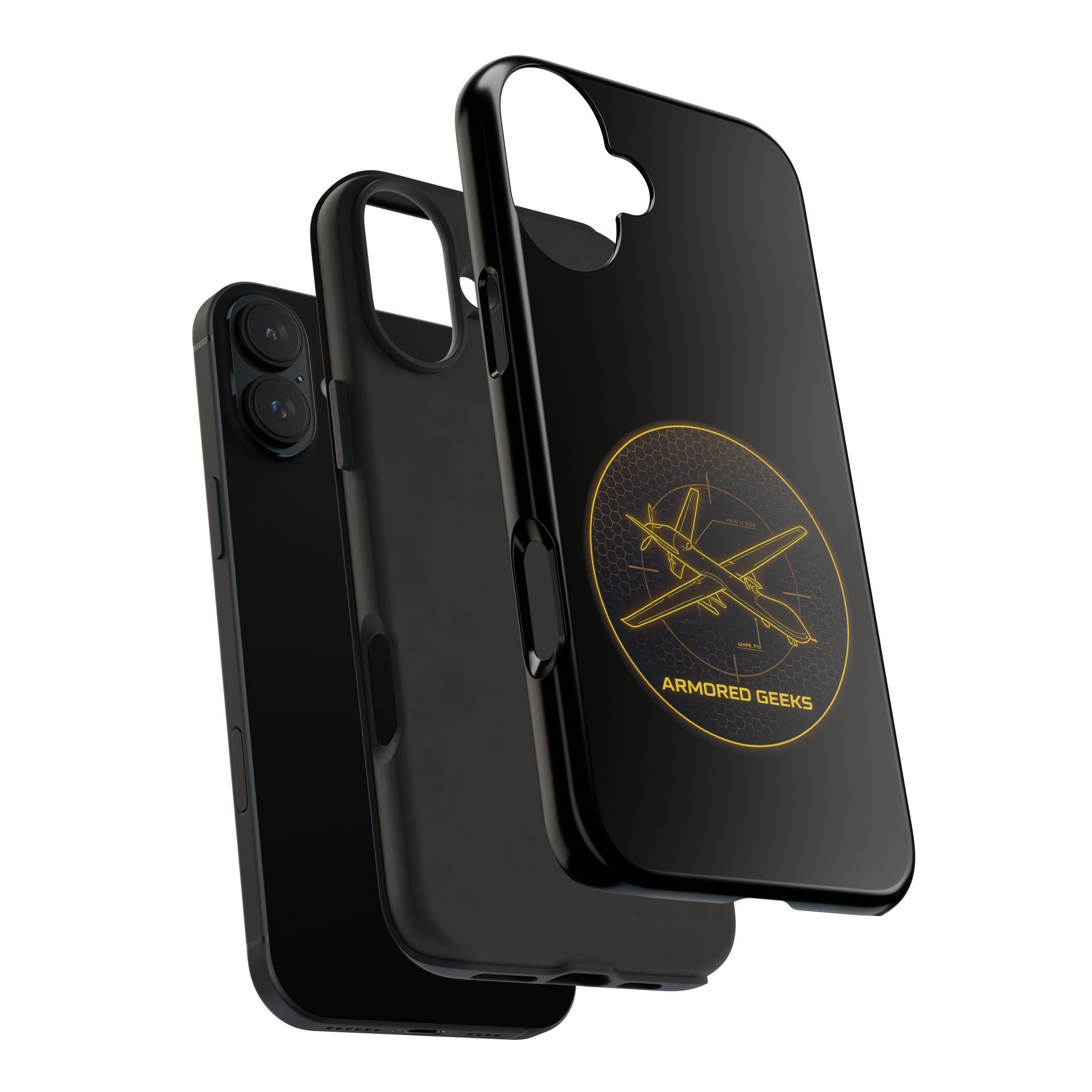 Tough Phone Case — Armored Geeks Drone Emblem (Black & Gold)