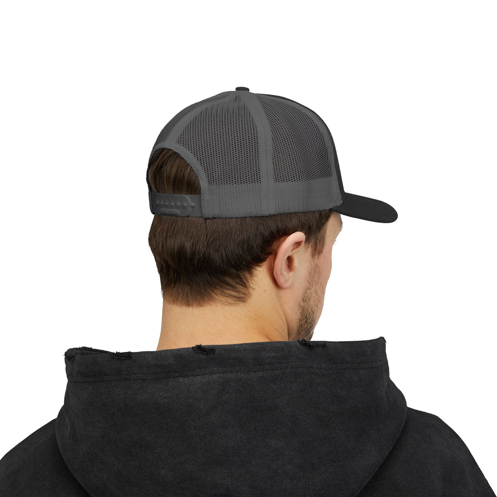 Embroidered Sunrise Wave Snapback Trucker Cap