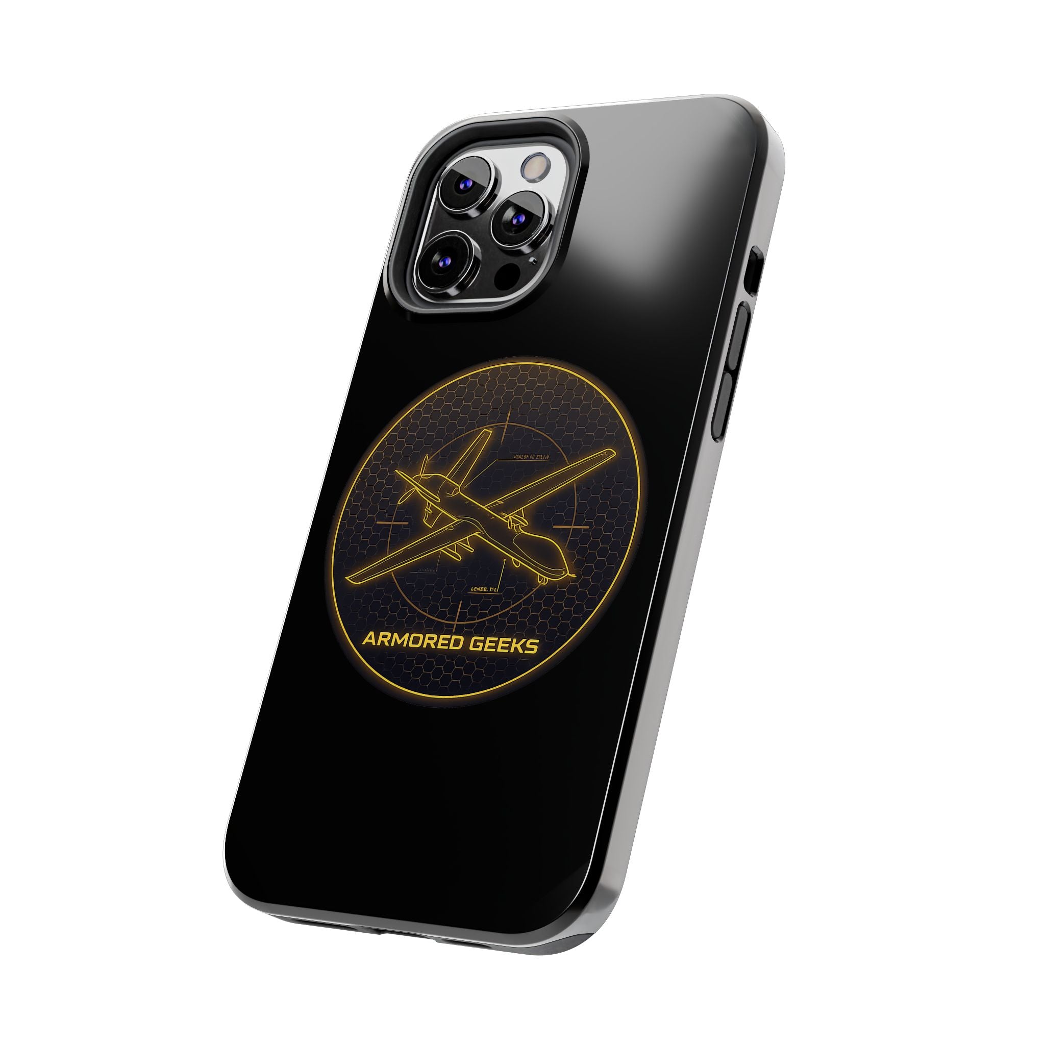 Tough Phone Case — Armored Geeks Drone Emblem (Black & Gold)