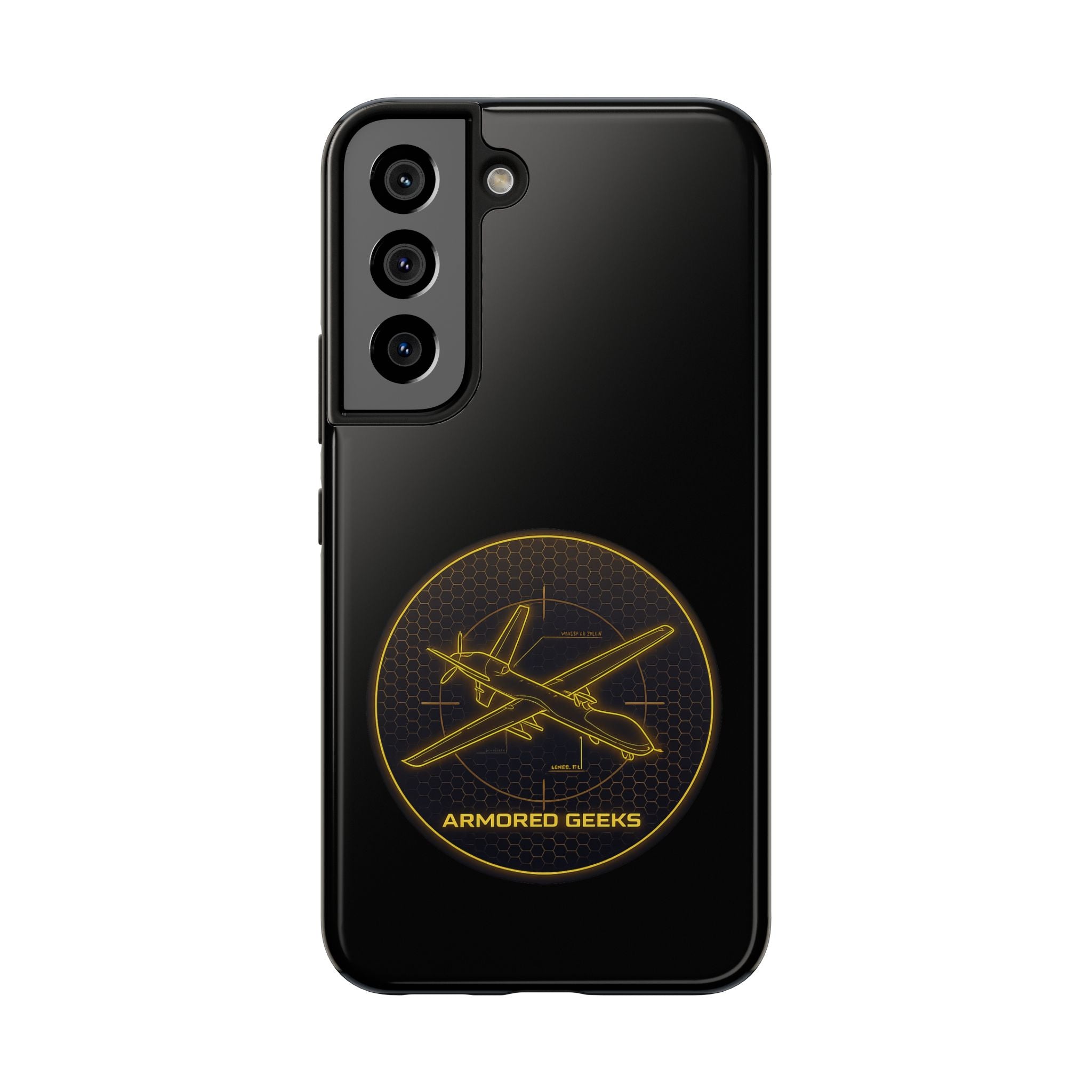 Tough Phone Case — Armored Geeks Drone Emblem (Black & Gold)