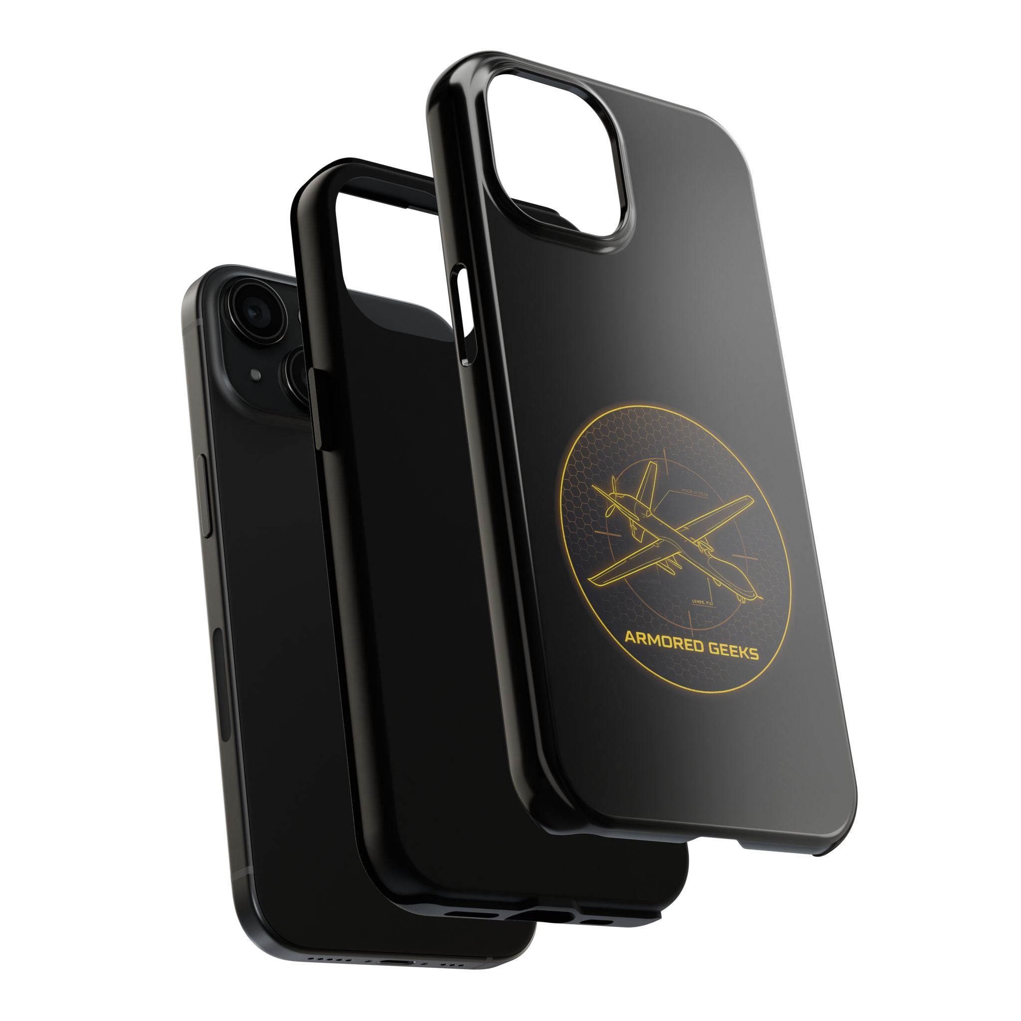 Tough Phone Case — Armored Geeks Drone Emblem (Black & Gold)