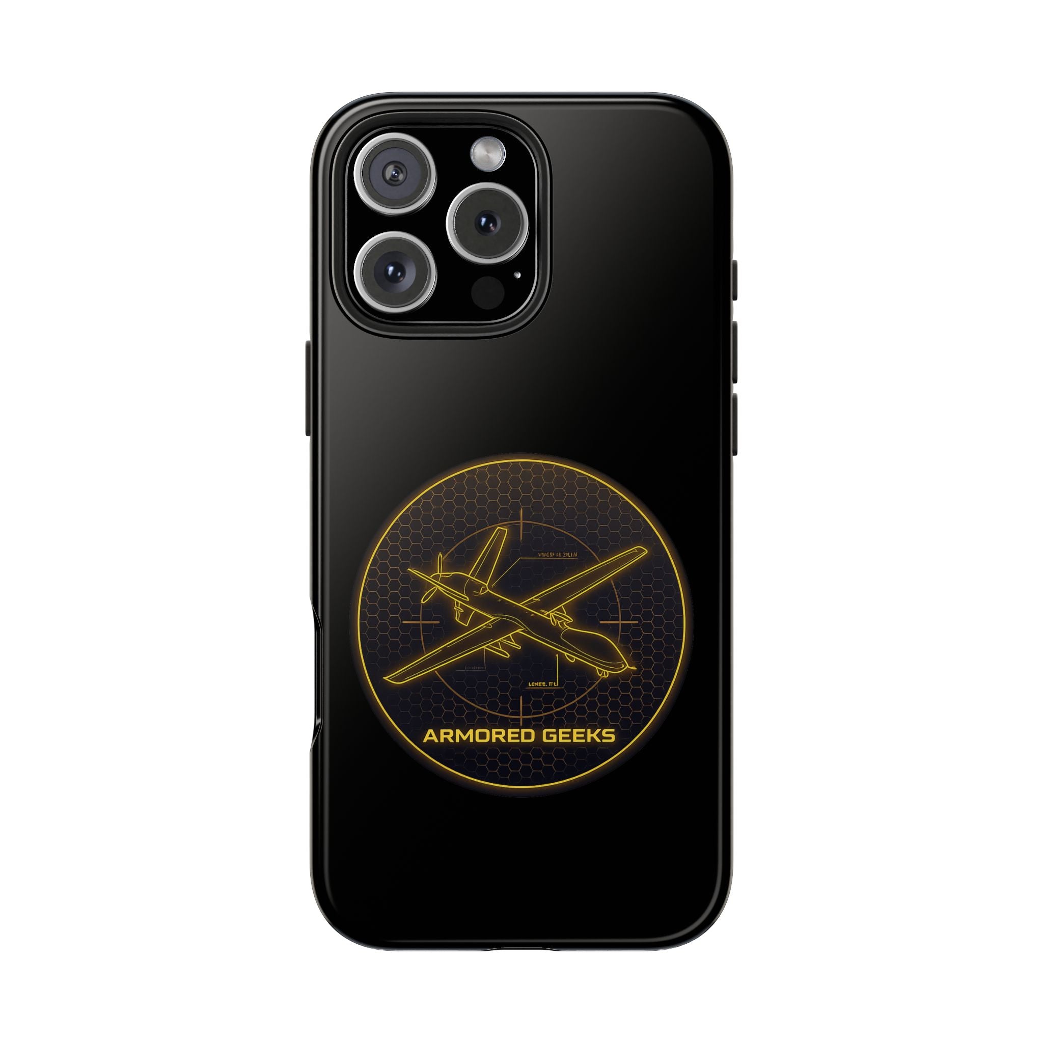 Tough Phone Case — Armored Geeks Drone Emblem (Black & Gold)